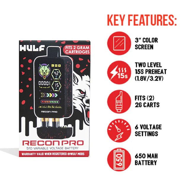 Wulf - Recon Pro Dual 510 Cart Battery - Wulf -  - $34.99 - Accessories