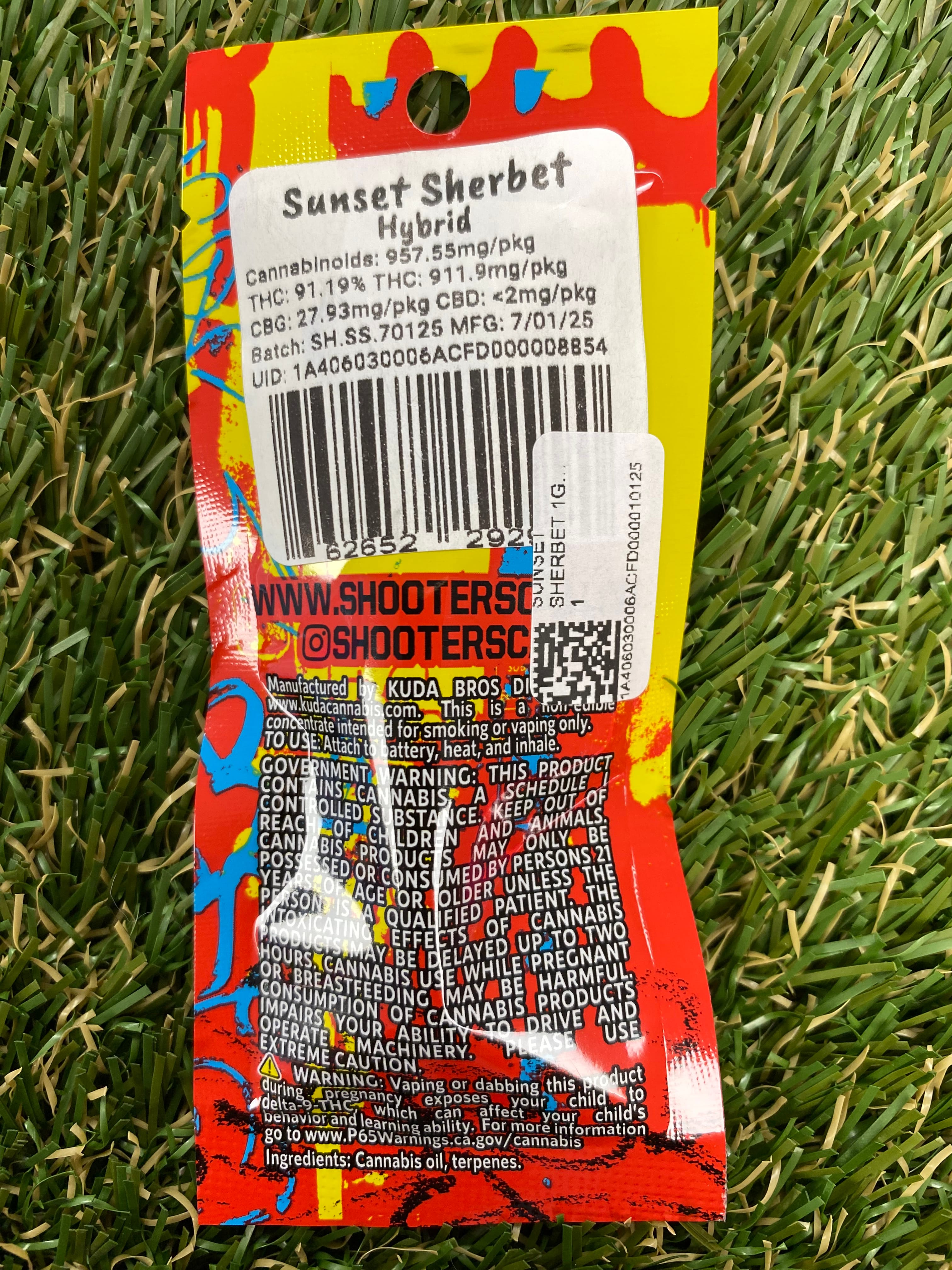 SUNSET SHERBET 1G REFILL - SHOOTERS -  - $9 - Vape Cartridge