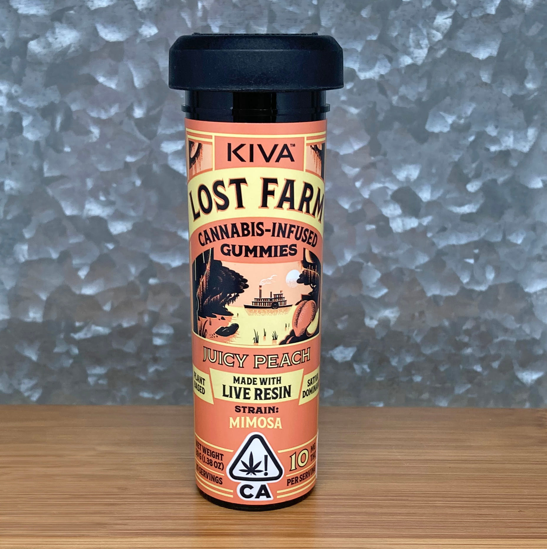 Juicy Peach Mimosa Lost Farm Gummies 100mg - Kiva -  - $29 - Edible