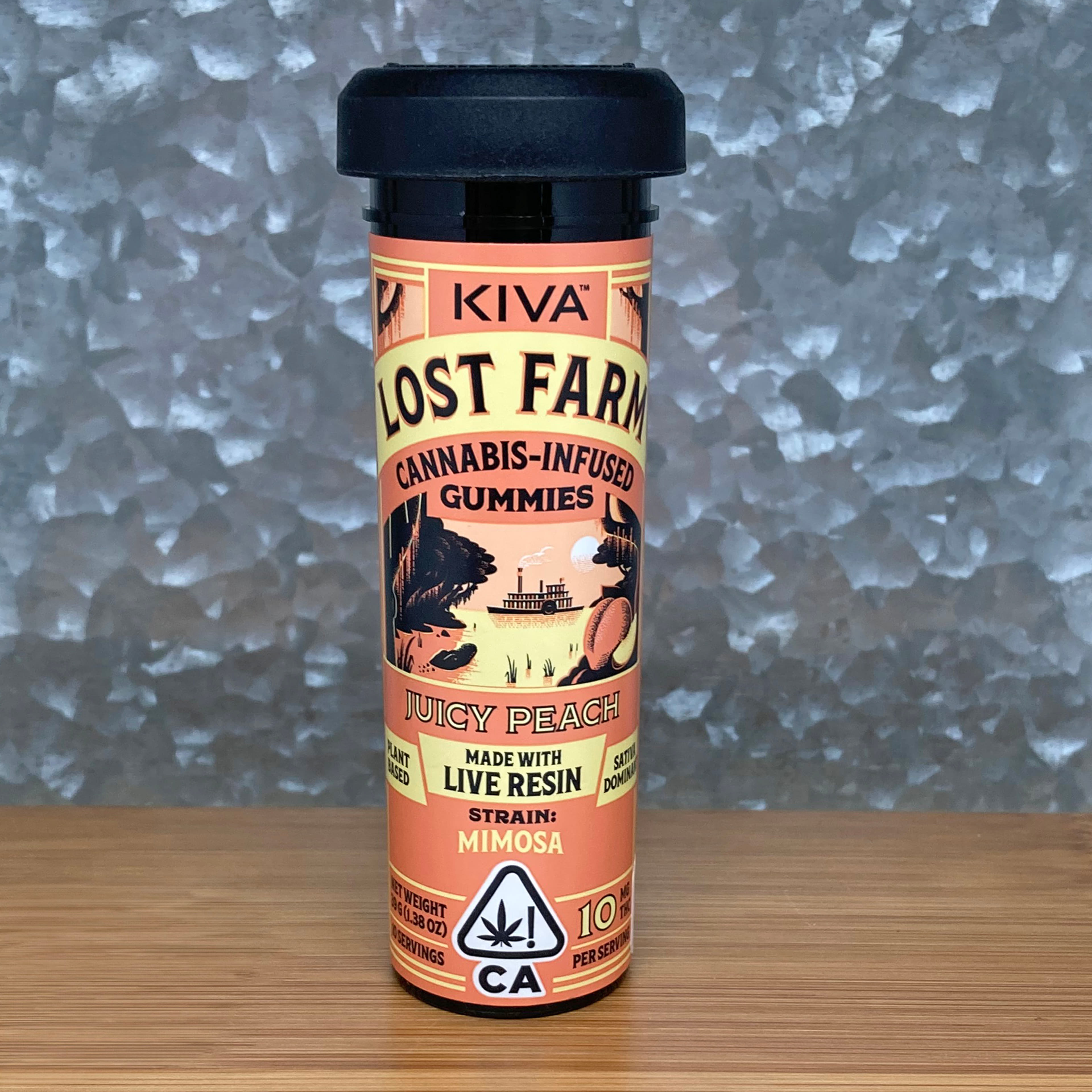 Juicy Peach Mimosa Lost Farm Gummies 100mg - Kiva - - $29 - Edible