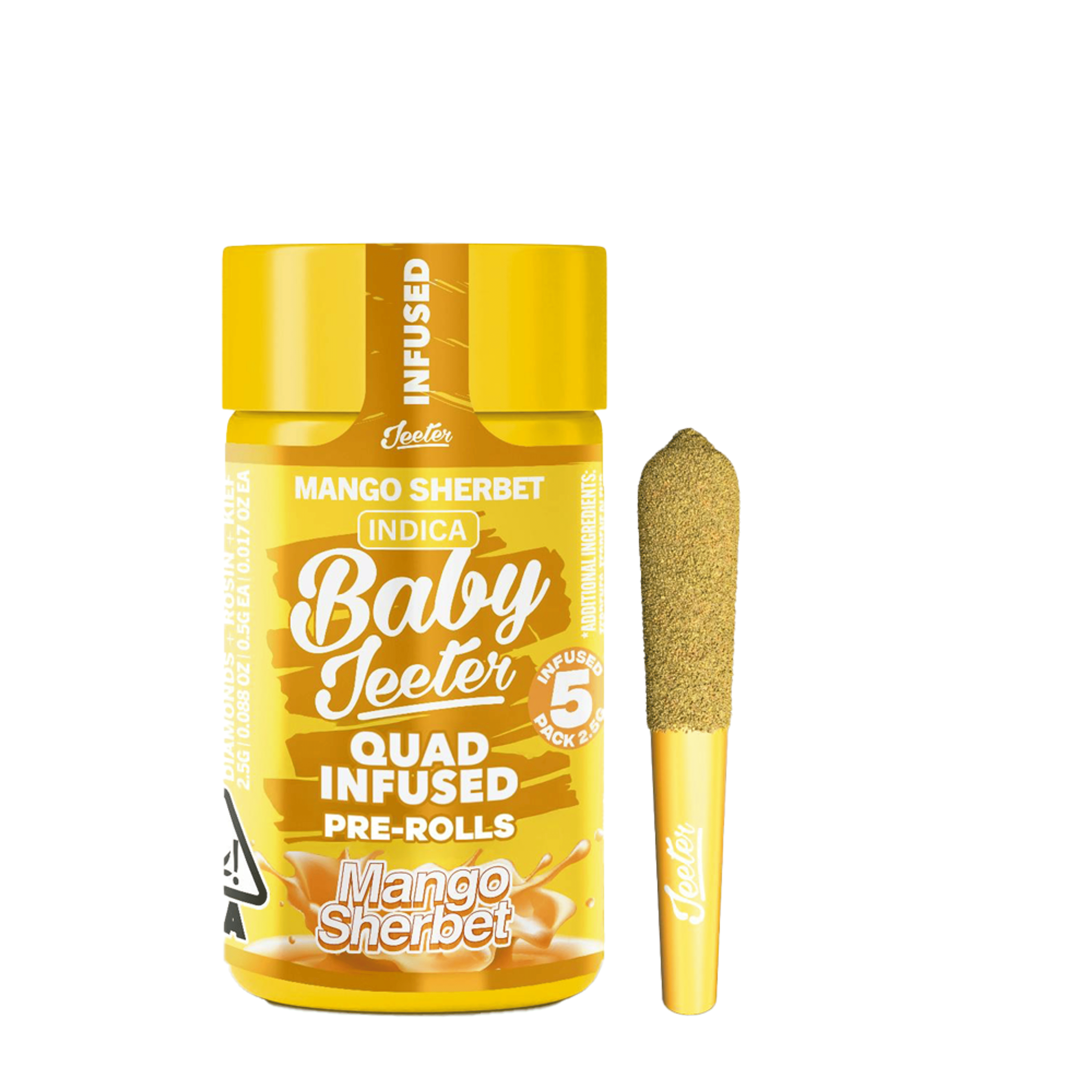 Mango Sherbet Quad Infused Baby Jeeter Pre-Rolls (5PK) (2.5G) - Jeeter - (5PK) (2.5G) - $30 - Preroll
