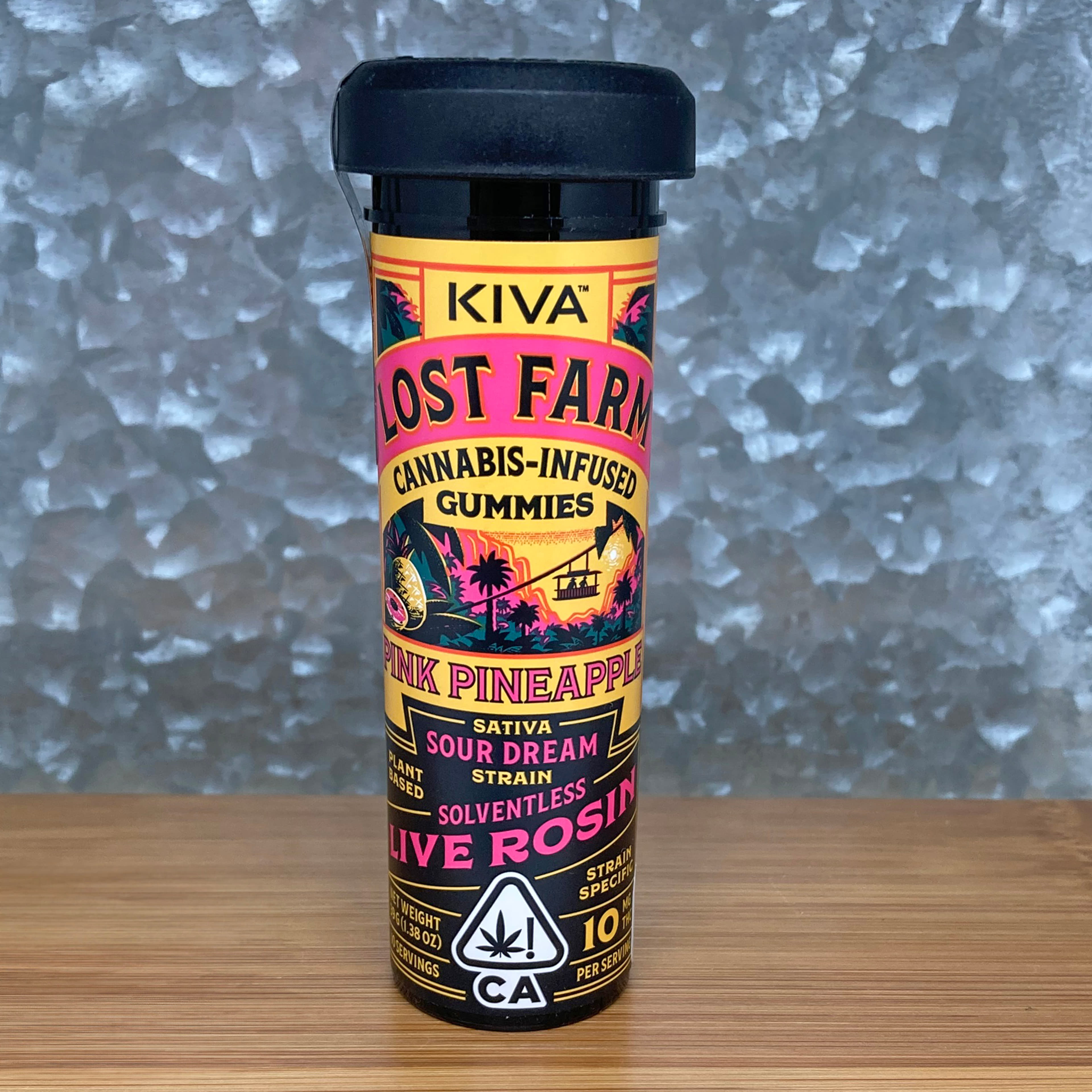 Pink Pineapple Sour Dream Lost Farm Gummies 100mg - Kiva - - $29 - Edible
