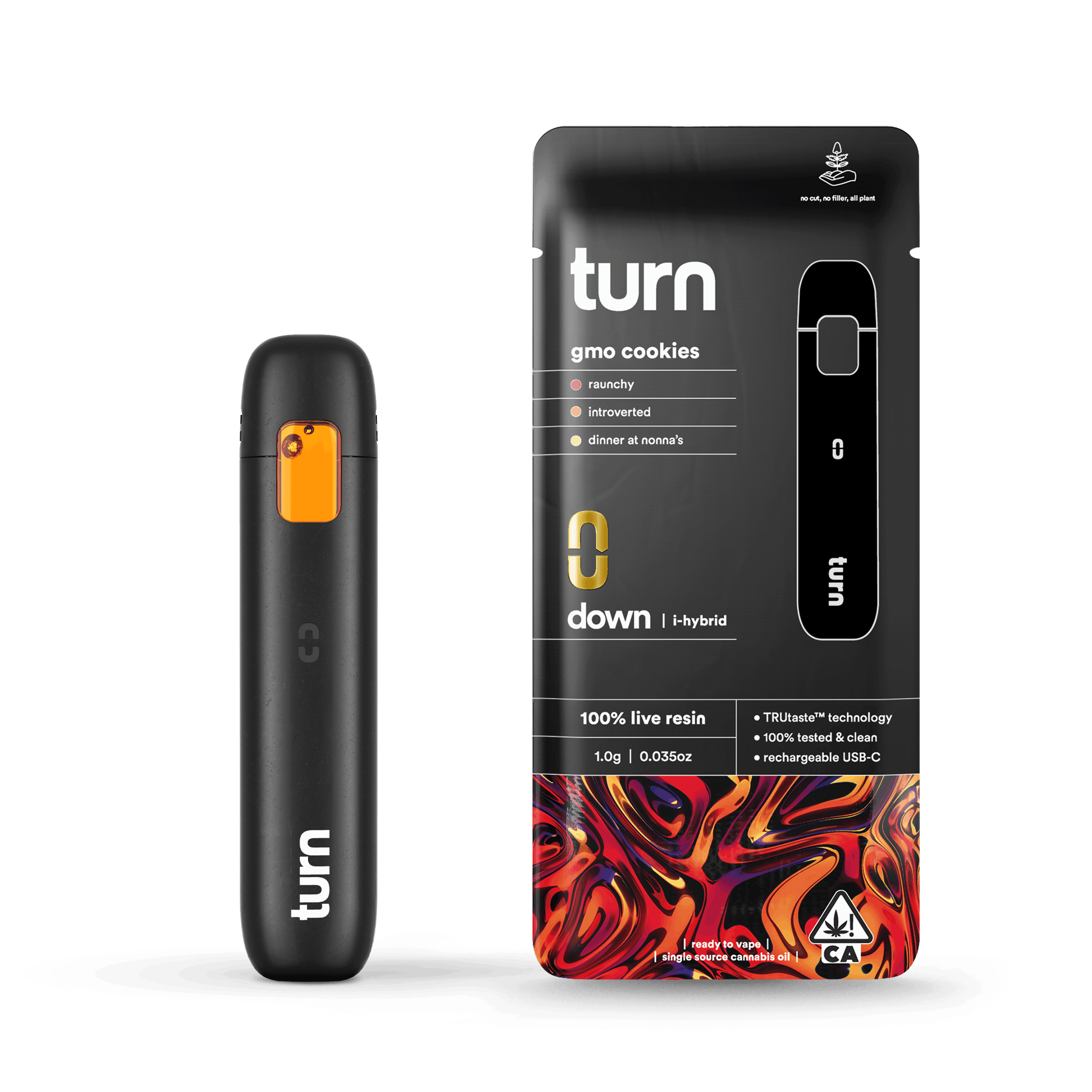 Turn - GMO Cookies - Live Resin Disposable - 1g - Turn - - $37.99 - Disposable Vapes
