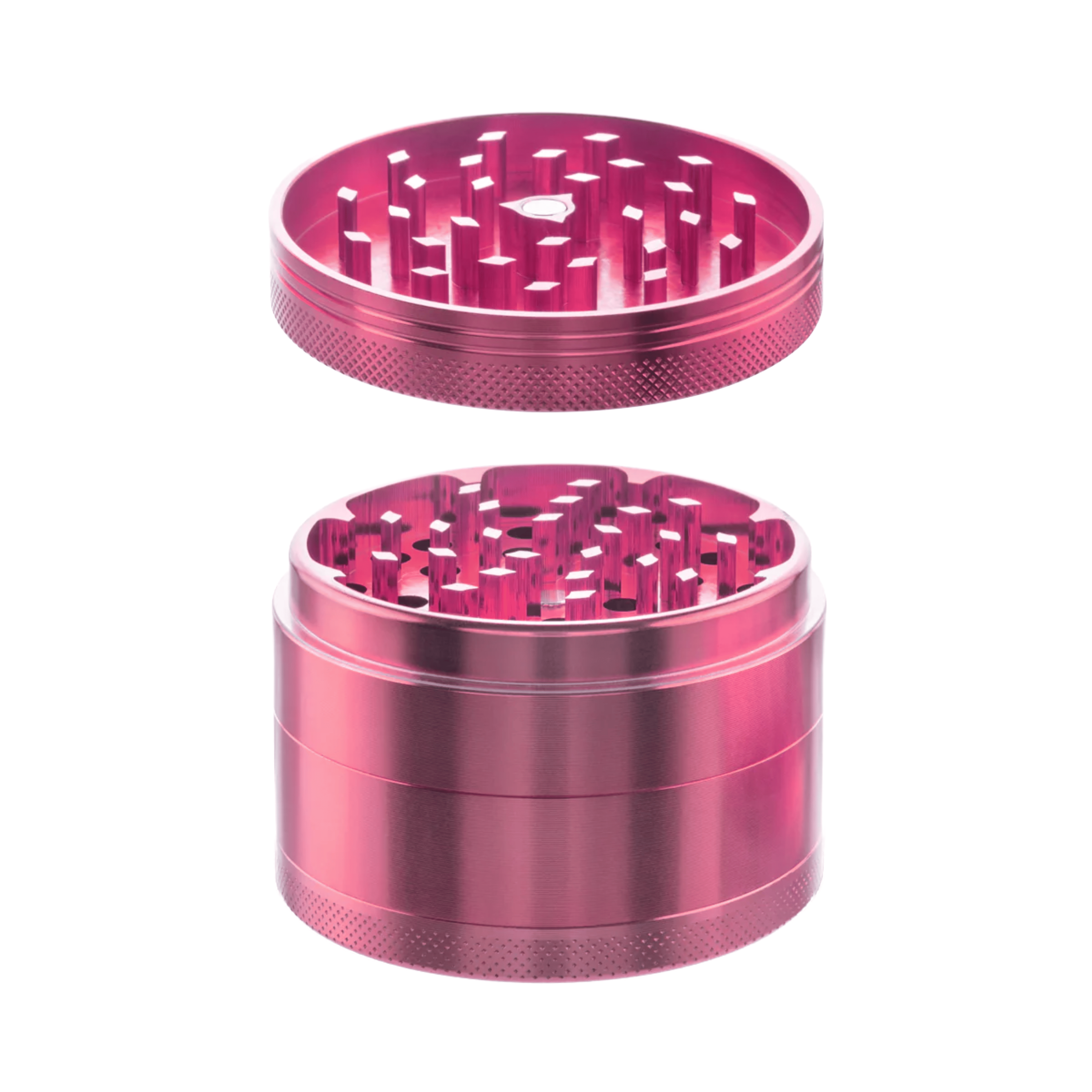 Pink Herb Grinder 4 Piece Magnetic 2.5" / 63mm - Aluminum - Biohazard - - $20 - Paraphernalia