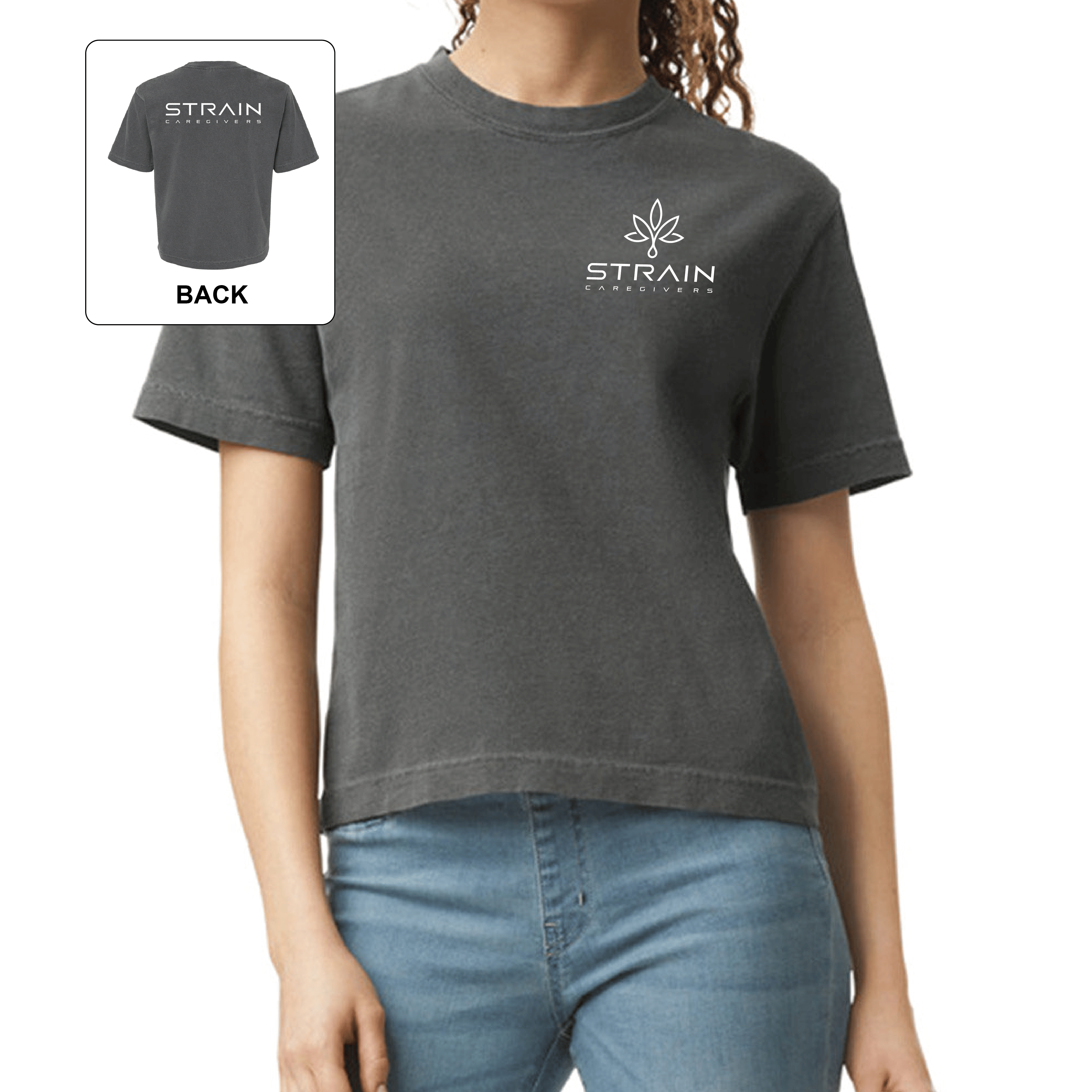 Strain Women's Heavy Boxy Tee - Grey - Strain Caregivers - X-Large - $21.99 - Merch