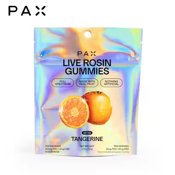 Pax - Tangerine - Live Rosin Gummies - 100mg - Pax -  - $14.99 - Edibles