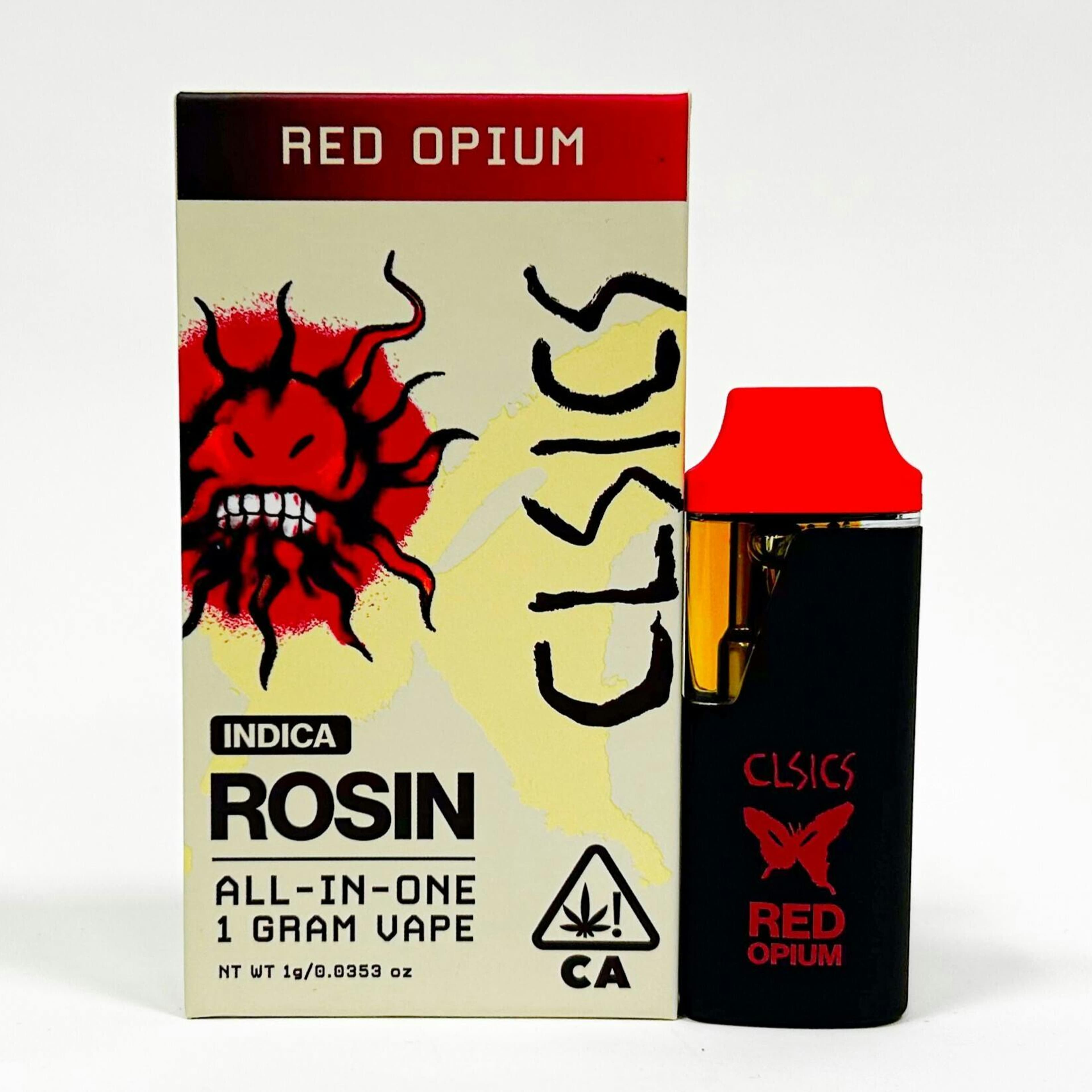 Red Opium - LIVE ROSIN ALL IN ONE VAPE 1g - CLSICS Rosin & Rosin Infused Pre Rolls - - $39.61 - Vapes
