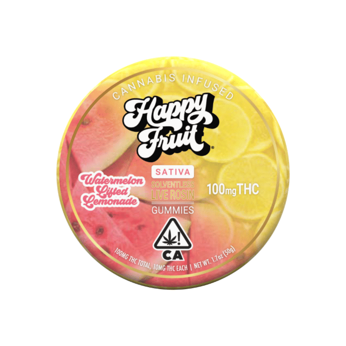 Happy Fruit - Watermelon Lifted Lemonade - Live Rosin Gummies - 100mg THC **Buy 2 Get 2 EVERYDAY** - Happy Fruit -  - $15.99 - Edibles