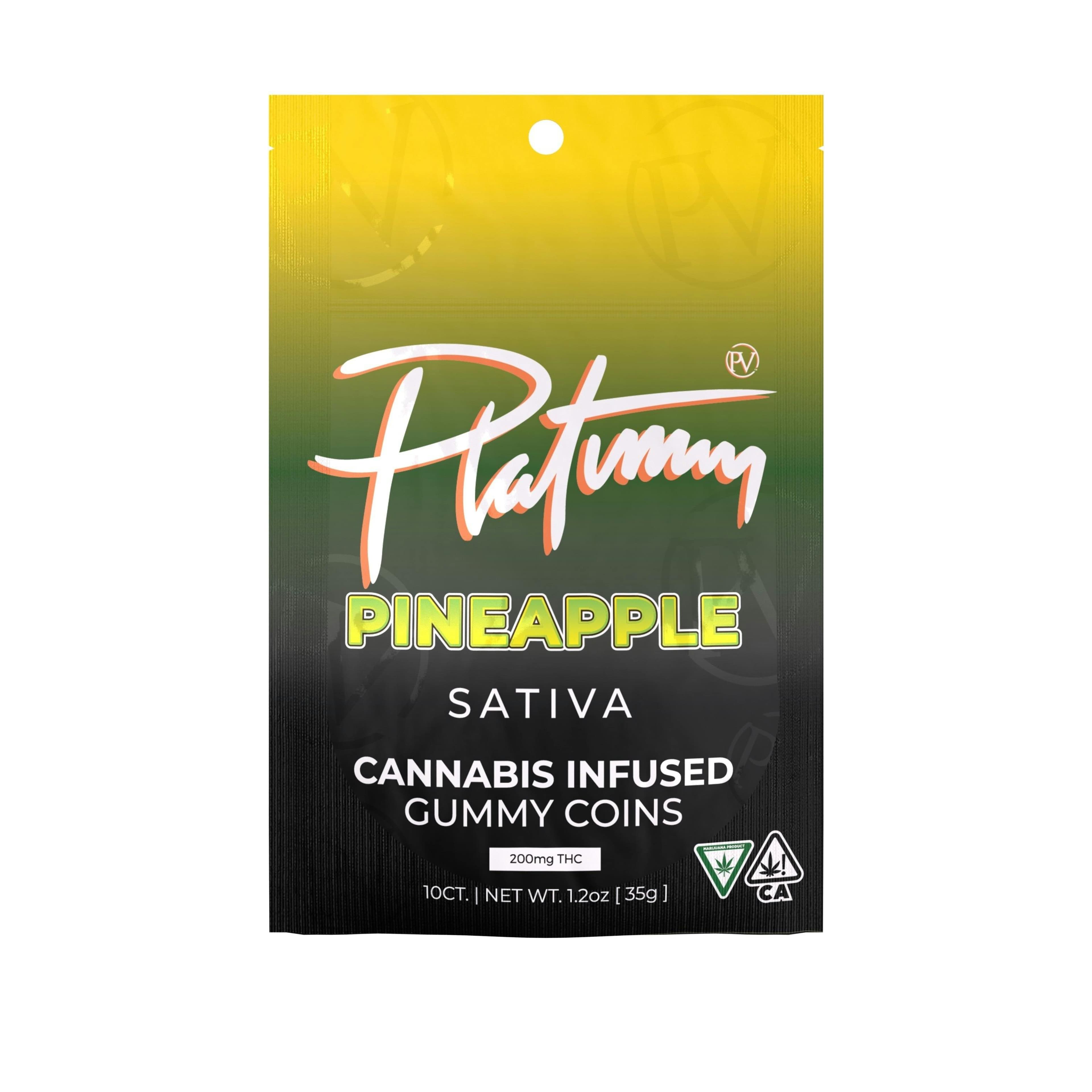 Platinum Gummies | Pineapple - Sativa - Platinum Vape - - $7.25 - Edibles