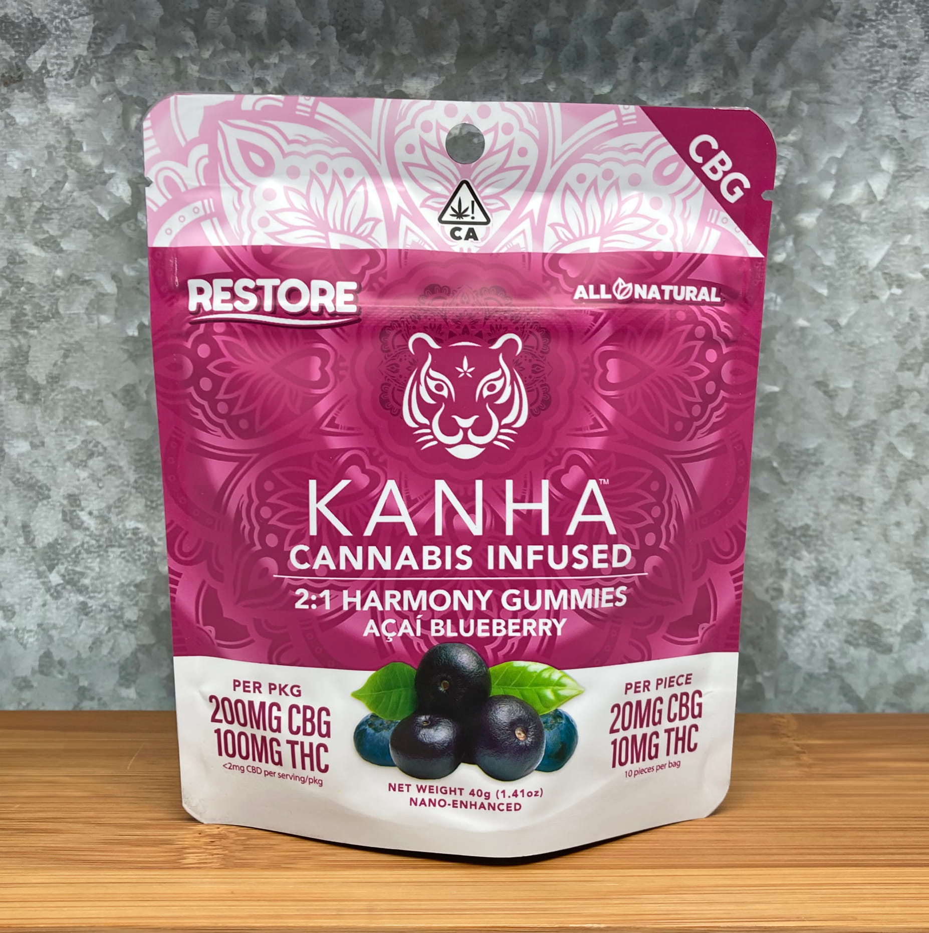 2:1 Acai Blueberry Harmony CBG Gummies - Kanha -  - $28 - Edible