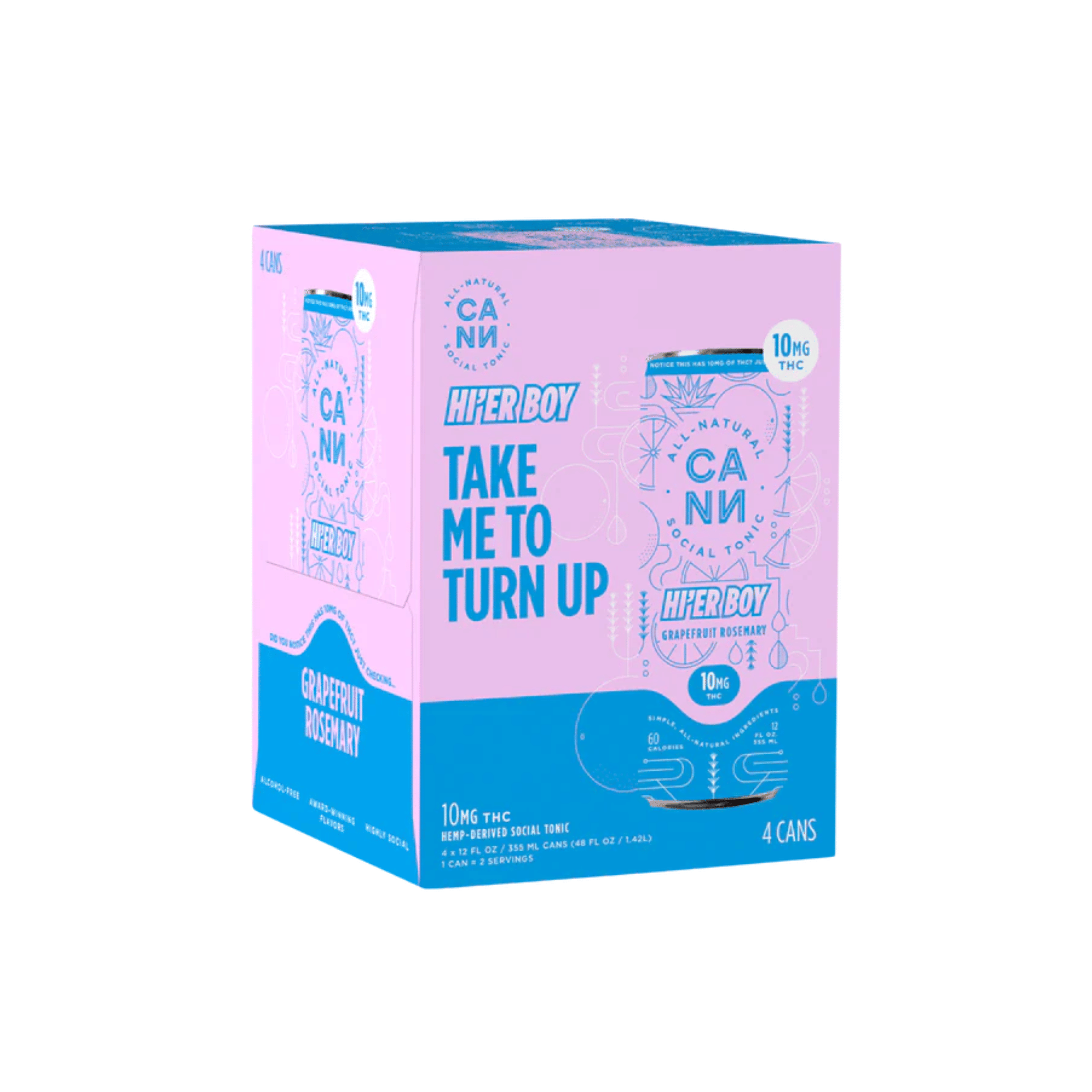 Hi-er Boys | Grapefruit Rosemary 4 Pack - 40mg - CANN Drinks -  - $30 - Beverages/Drinks