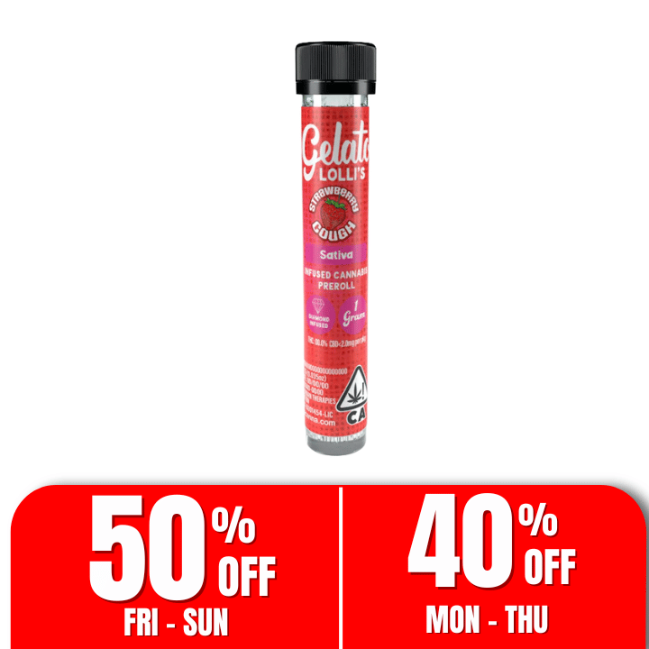 Gelato Lolli's | 1.2g - Strawberry Cough - Infused Pre-Roll -Sativa - Gelato -  - $10 - Pre-Rolls