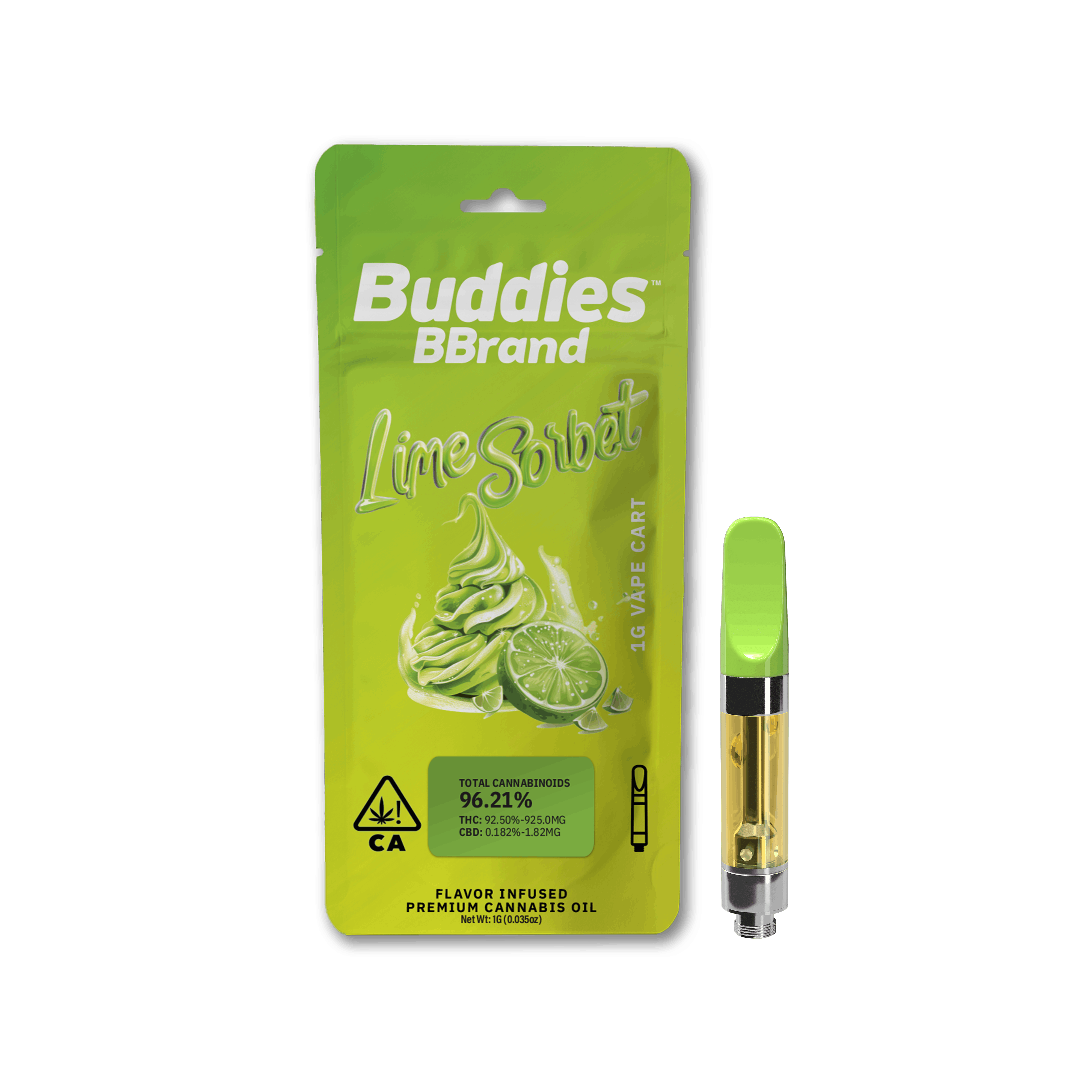 Lime Sorbet 1g Vape - Buddies -  - $15.85 - Vapes