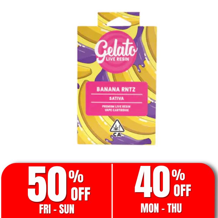 Gelato Live Resin Enhanced | 1g - Banana Rntz - Cartridge - Sativa - Gelato -  - $27 - Vape Carts