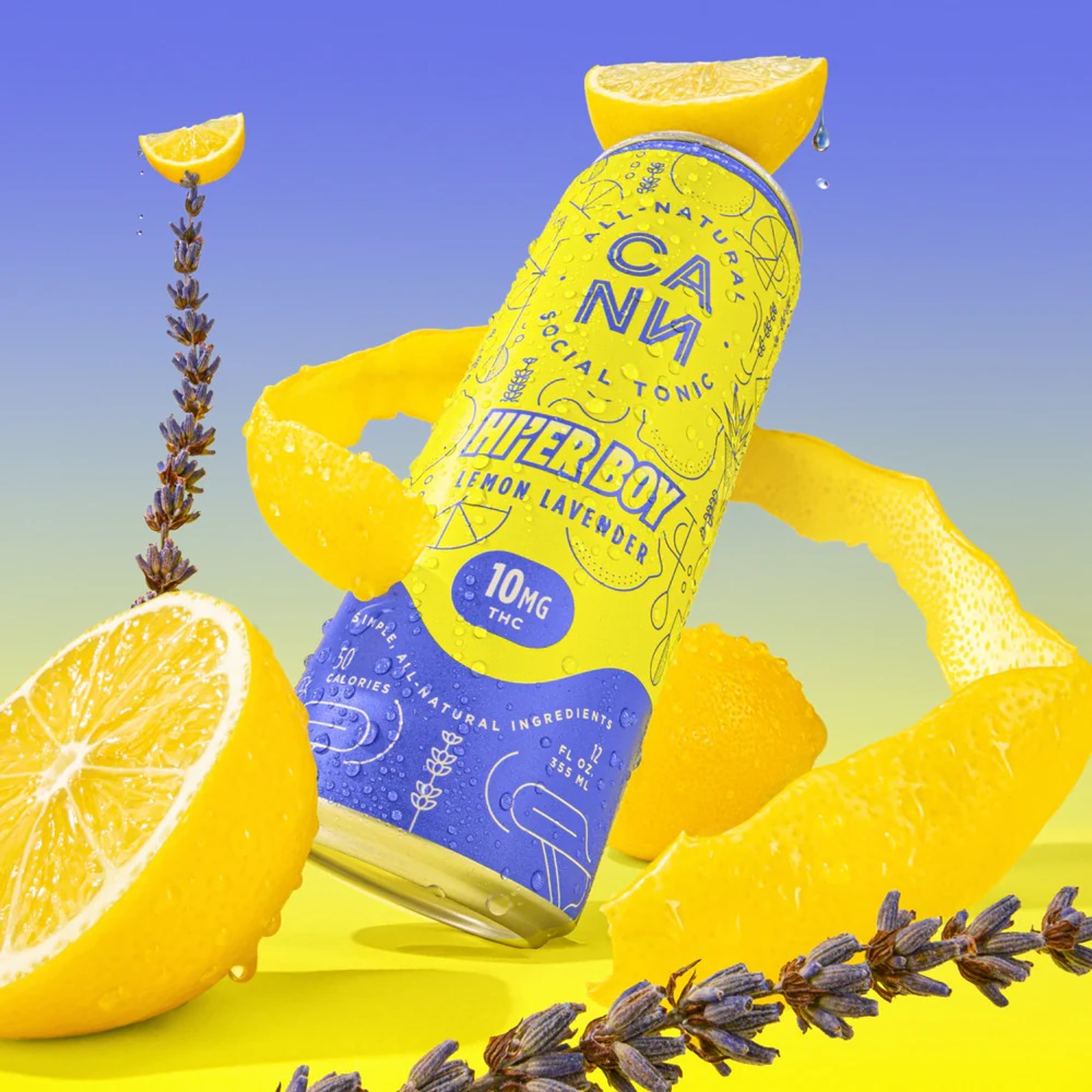 Hi-er Boys | Lemon Lavender Single - 10mg - CANN Drinks - - $8 - Beverages/Drinks