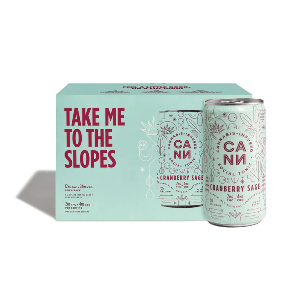 Cranberry Sage (6pk) - 12mg THC/24mg CBD Total - CANN Drinks - null - $24 - Beverages/Drinks