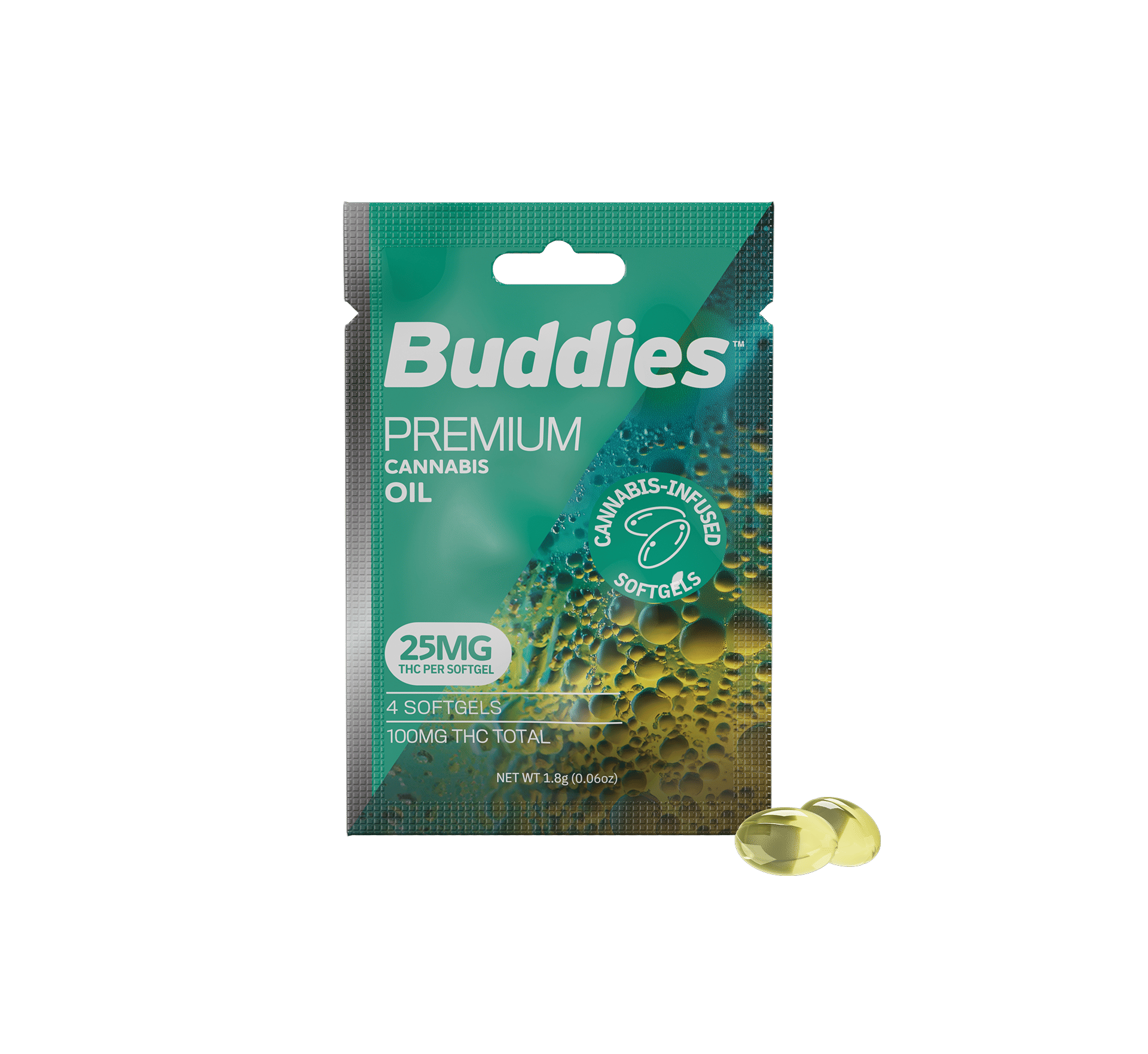 Trial Size - 100MG THC Softgels 4ct - Buddies -  - $5.50 - Pill