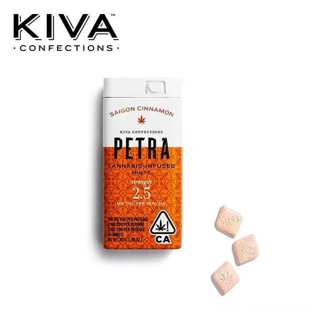 Petra - Saigon Cinnamon - Sugar Free (1:1 THC/CBD) - Mints - 100mg - Kiva -  - $21.99 - Edibles