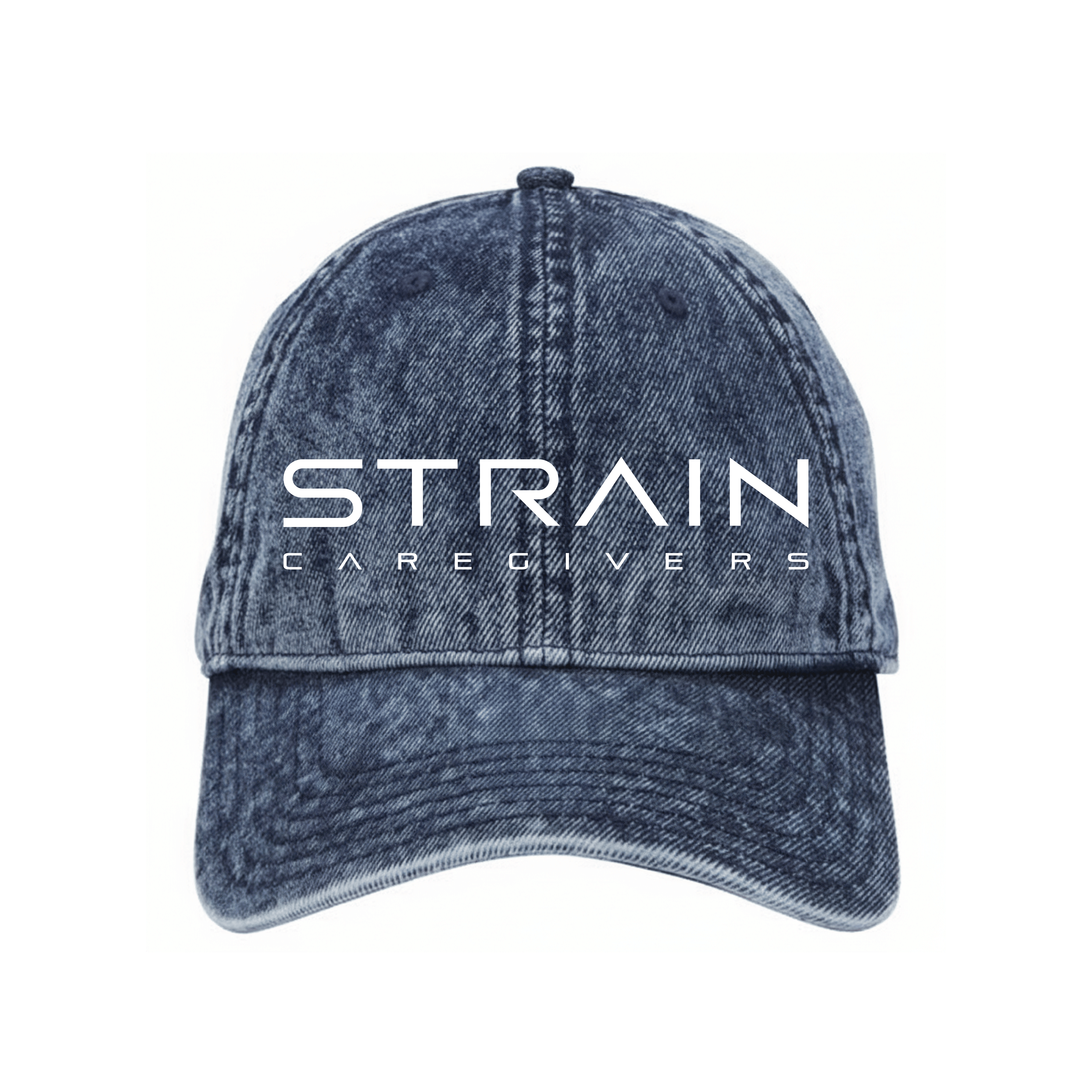 Strain Dad Hat - Washed Denim Navy - Strain Caregivers -  - $19.99 - Merch