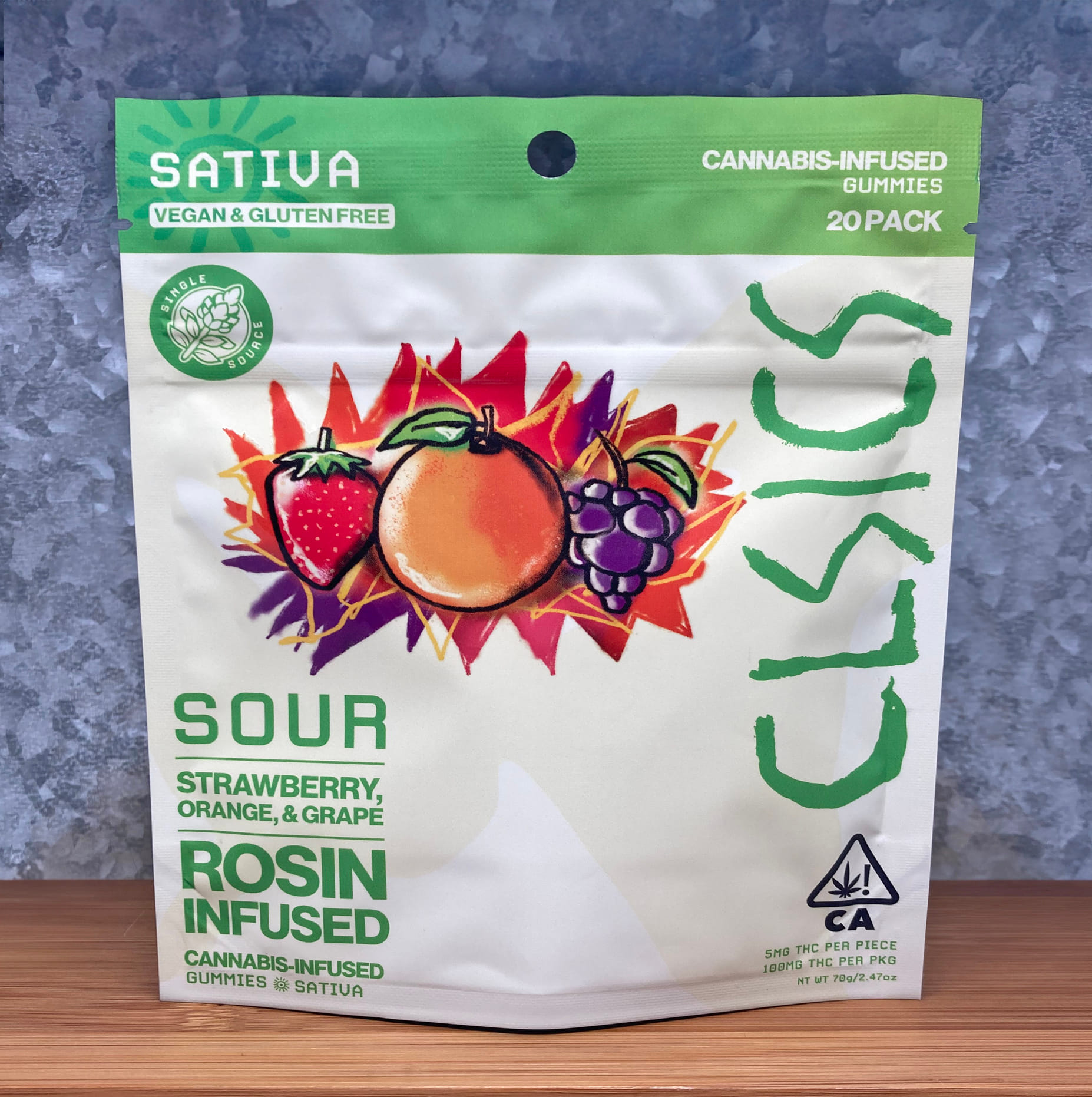 Sour Sativa Fruit Gummy 20pk Rosin Gummy - CLSICS -  - $27 - Edible