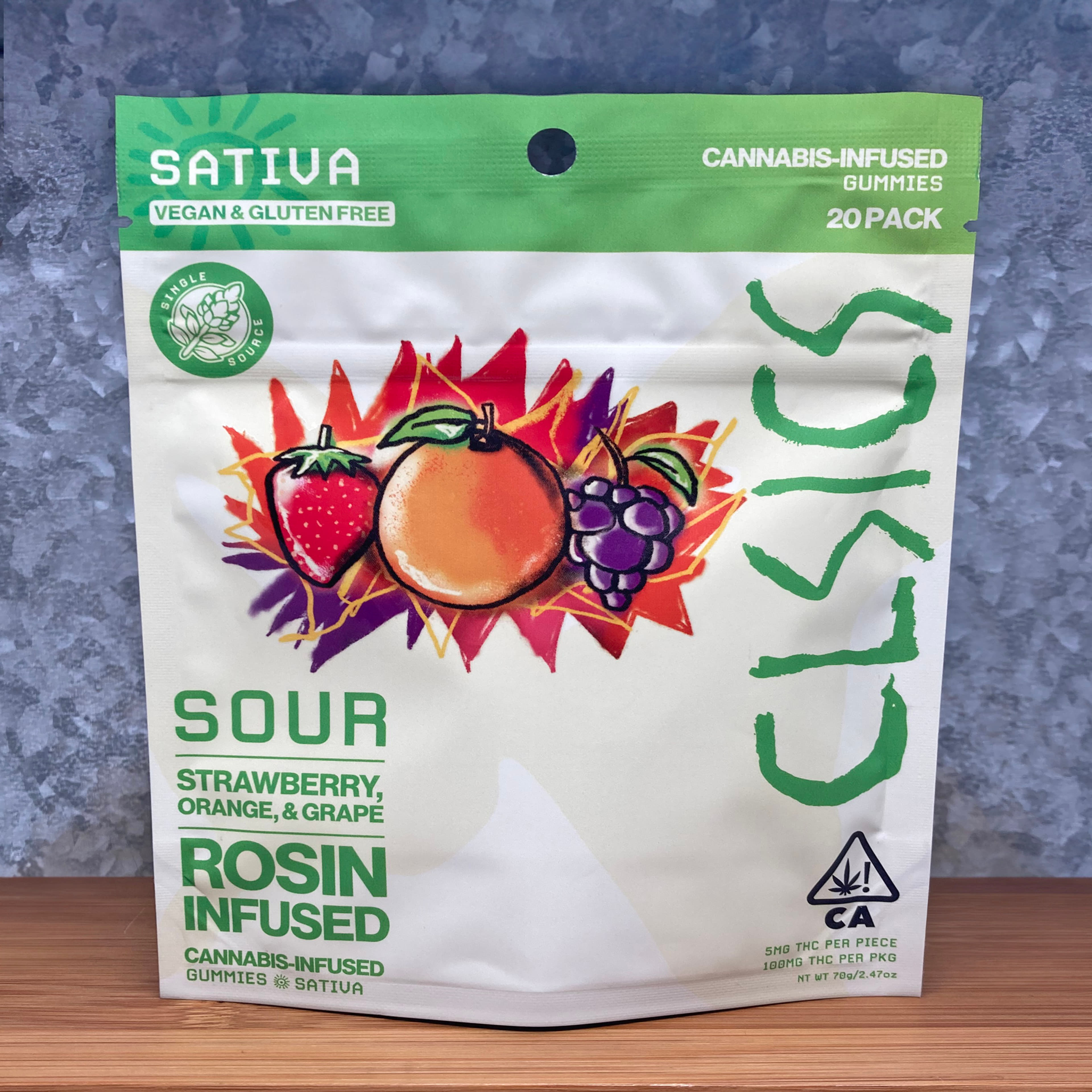Sour Sativa Fruit Gummy 20pk Rosin Gummy - CLSICS - - $27 - Edible
