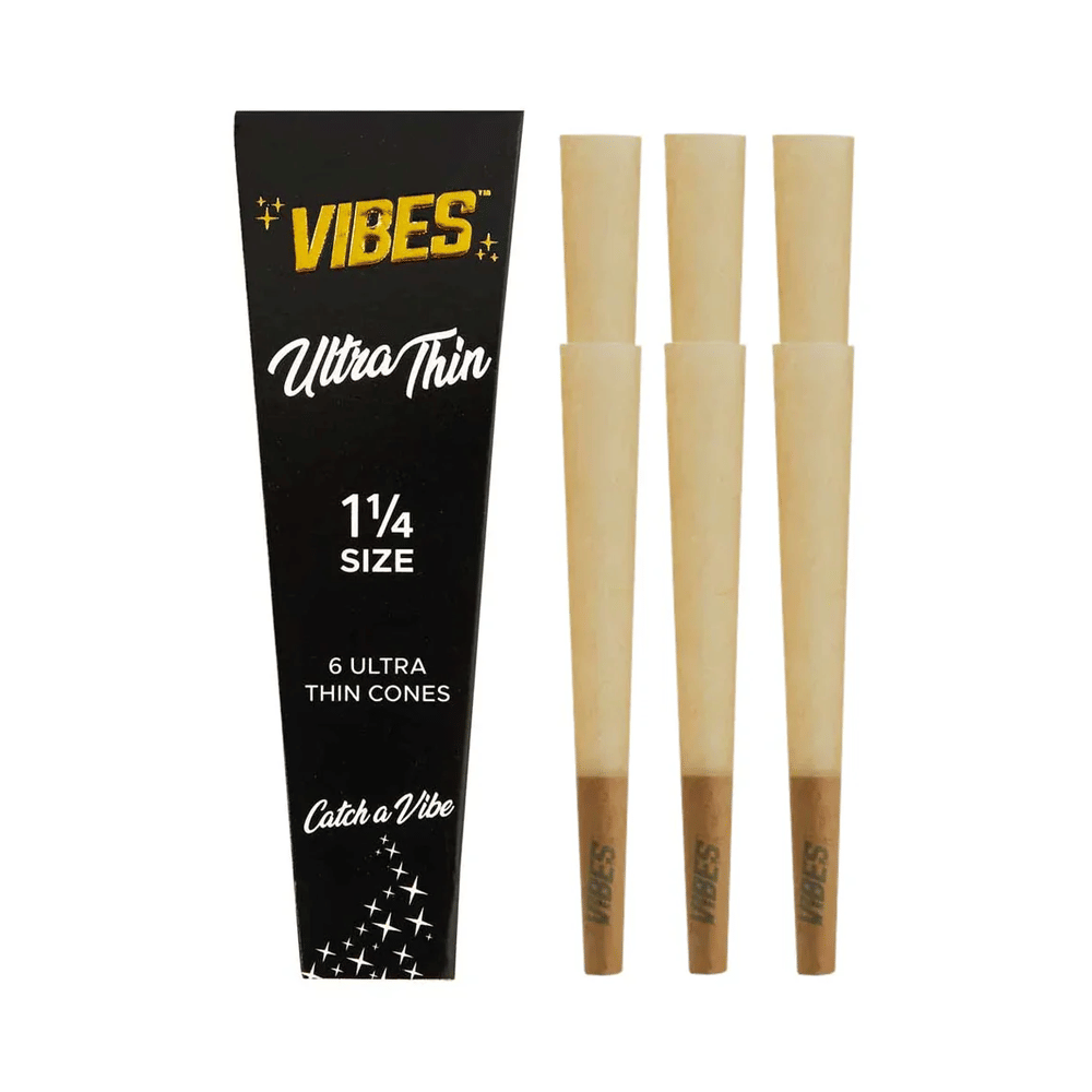 1 1/4 Black Ultra Thin Coffin Cones (6PK) - Vibes - 1¼ - $2.99 - Merch