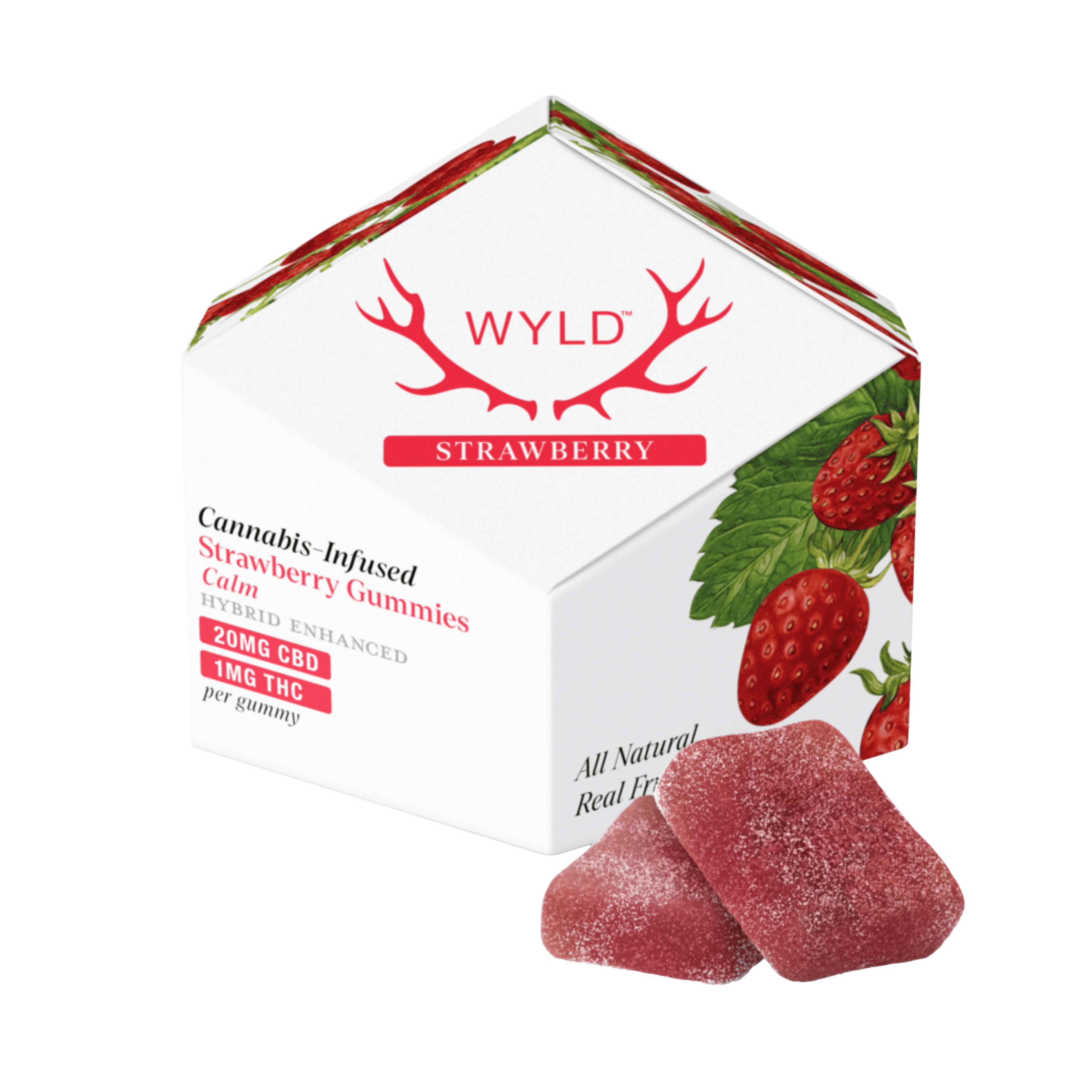 Strawberry 20:1 CBD + Hybrid Enhanced Gummies 200:10mg - WYLD - - $17 - Edibles