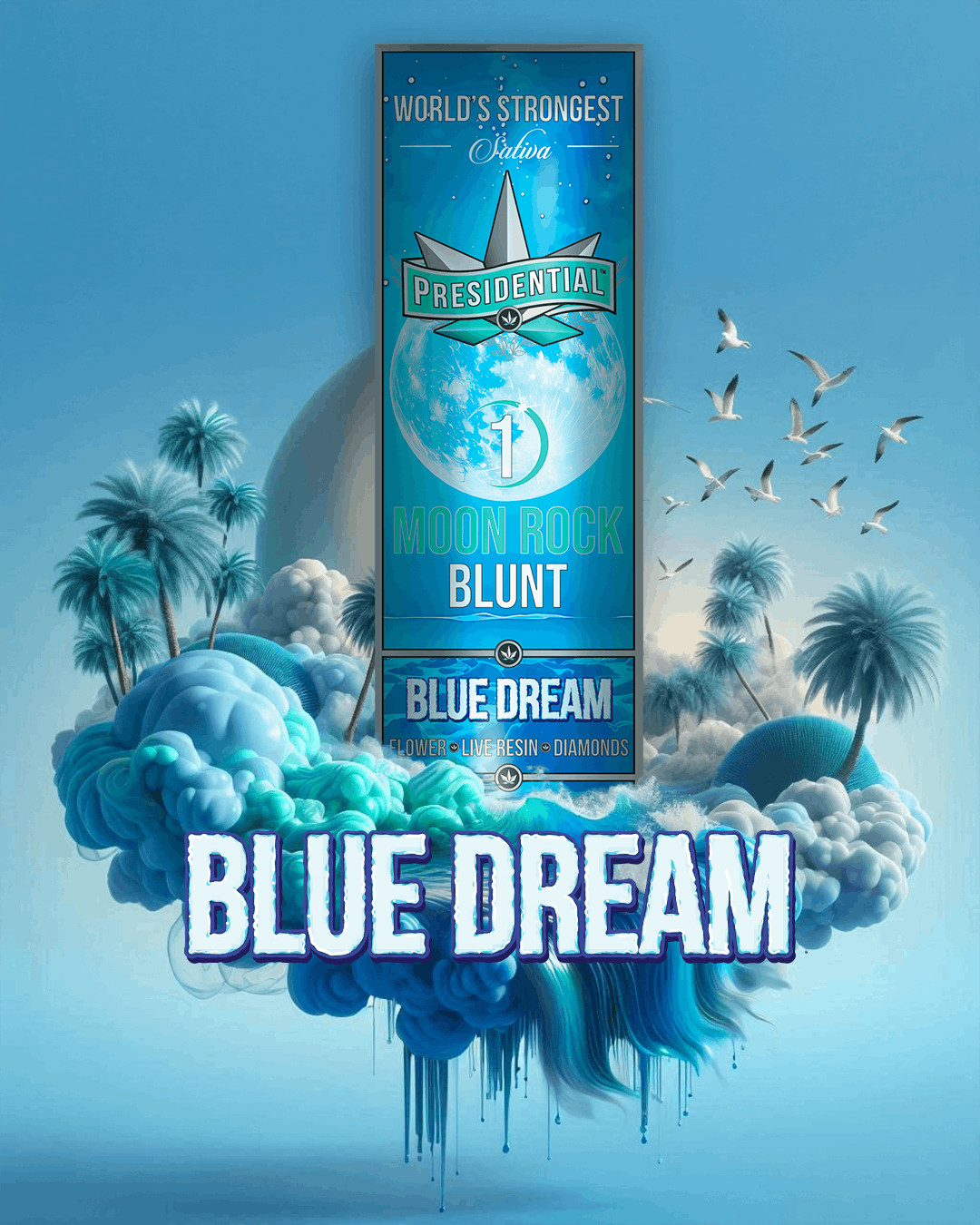 Blue Dream 1.5 g Moon Rock Blunt - Presidential -  - $18 - Flowers