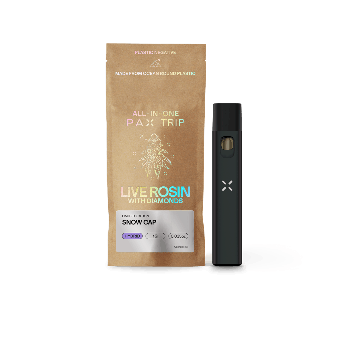 Live Rosin with Diamonds | Snow Cap 1g LTO - PAX -  - $50 - Concentrates