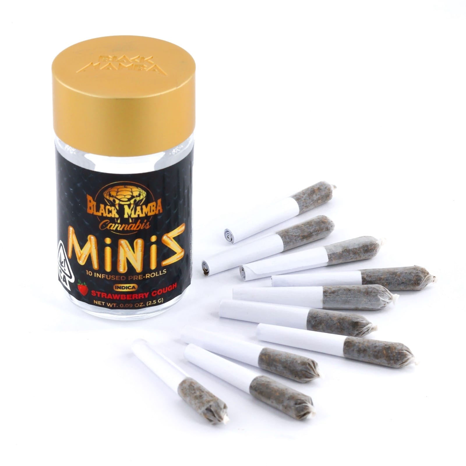 Strawberry Cough 2.5g vm minis (10pk) - Black Mamba Cannabis -  - $26 - Pre-Rolls