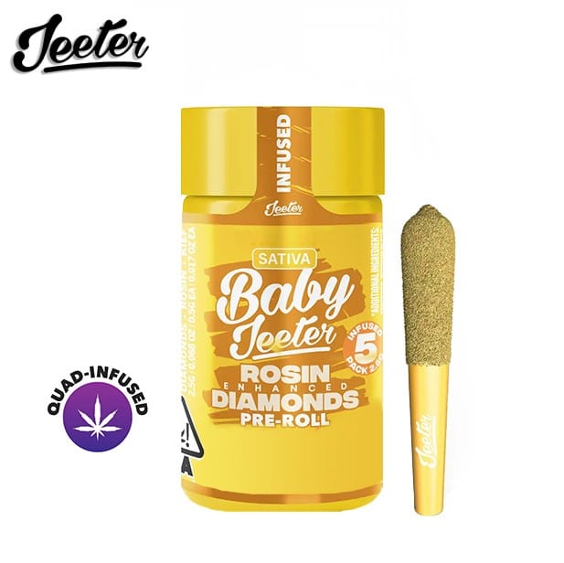 Baby Infused Jeeter - Tropicali - Rosin Enhanced Diamonds Pre-Rolls - (5 Pack) - 2.5g - Jeeter - Rosin Enhanced - 5 Pack - $29.99 - Pre-Rolls
