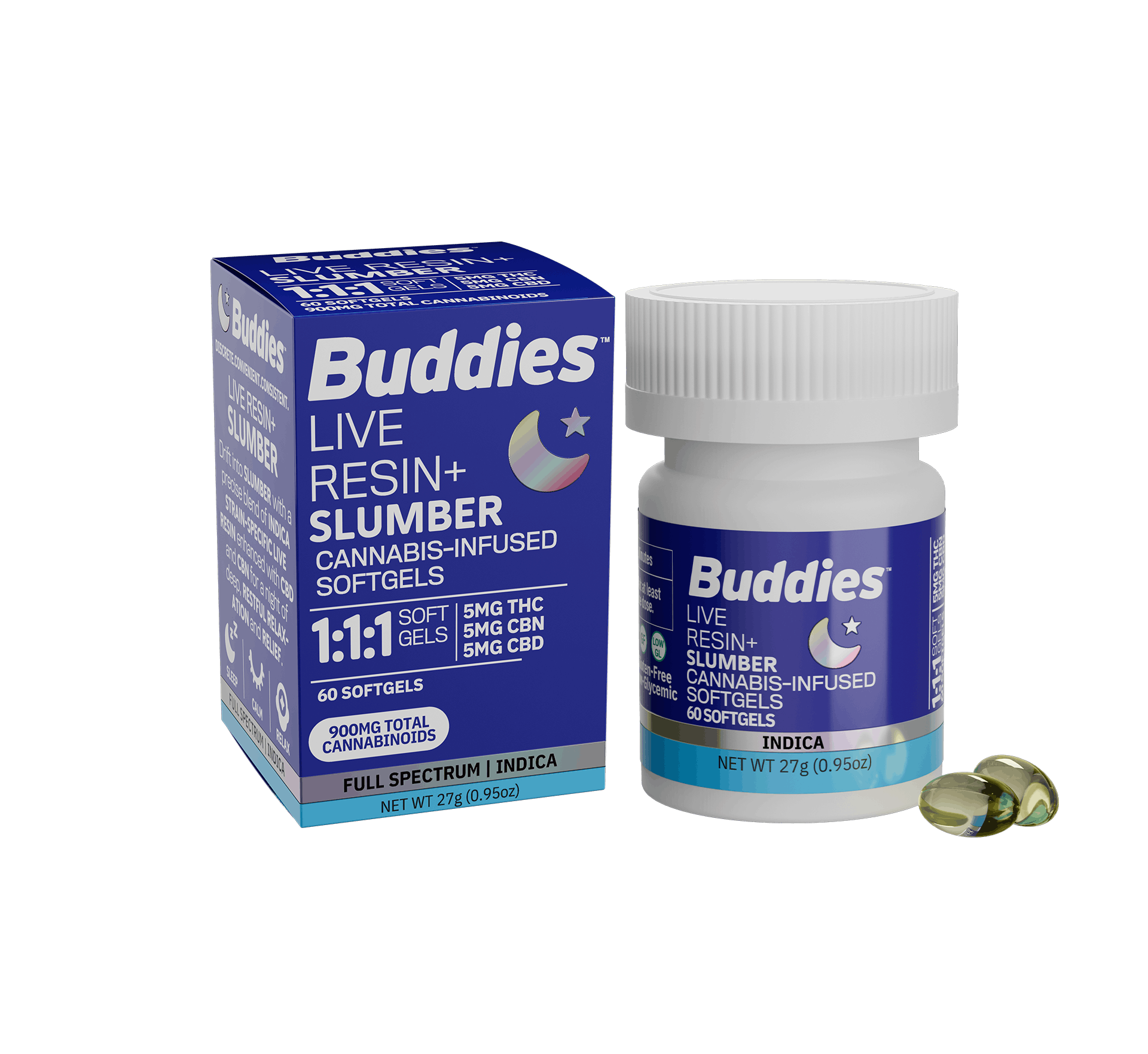 LR SLUMBER THC/CBD/CBN 5MG:5MG:5MG SOFT GELS 60PK - Buddies -  - $38.40 - Capsules