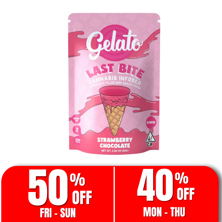Gelato Last Bite Mini Sugar Cones | Strawberry Chocolate - Gelato -  - $15 - Edibles