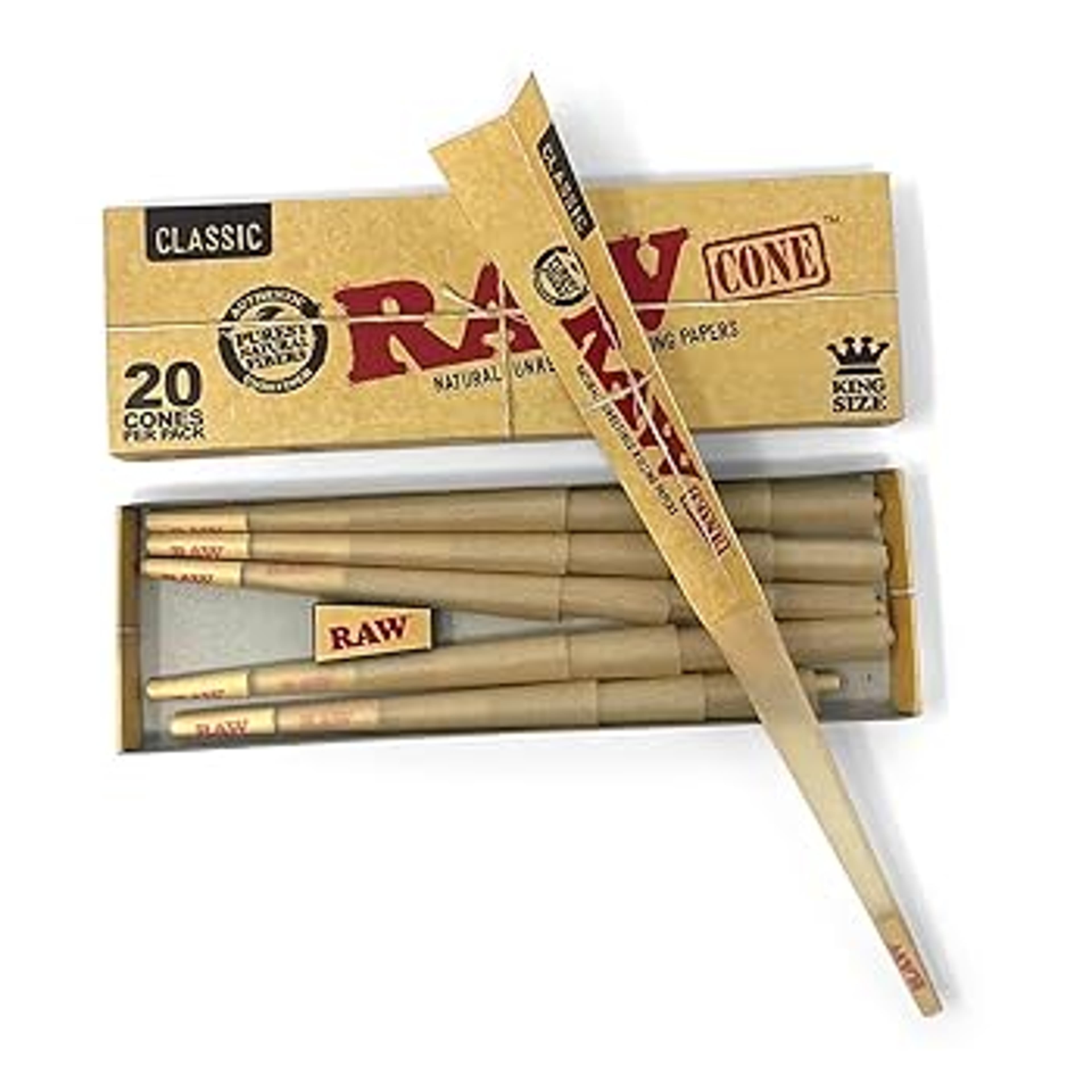 Classic Cone - King Size 20-Pack - Raw - 20-Pack Cones - $10 - Papers / Rolling Trays / Accessories