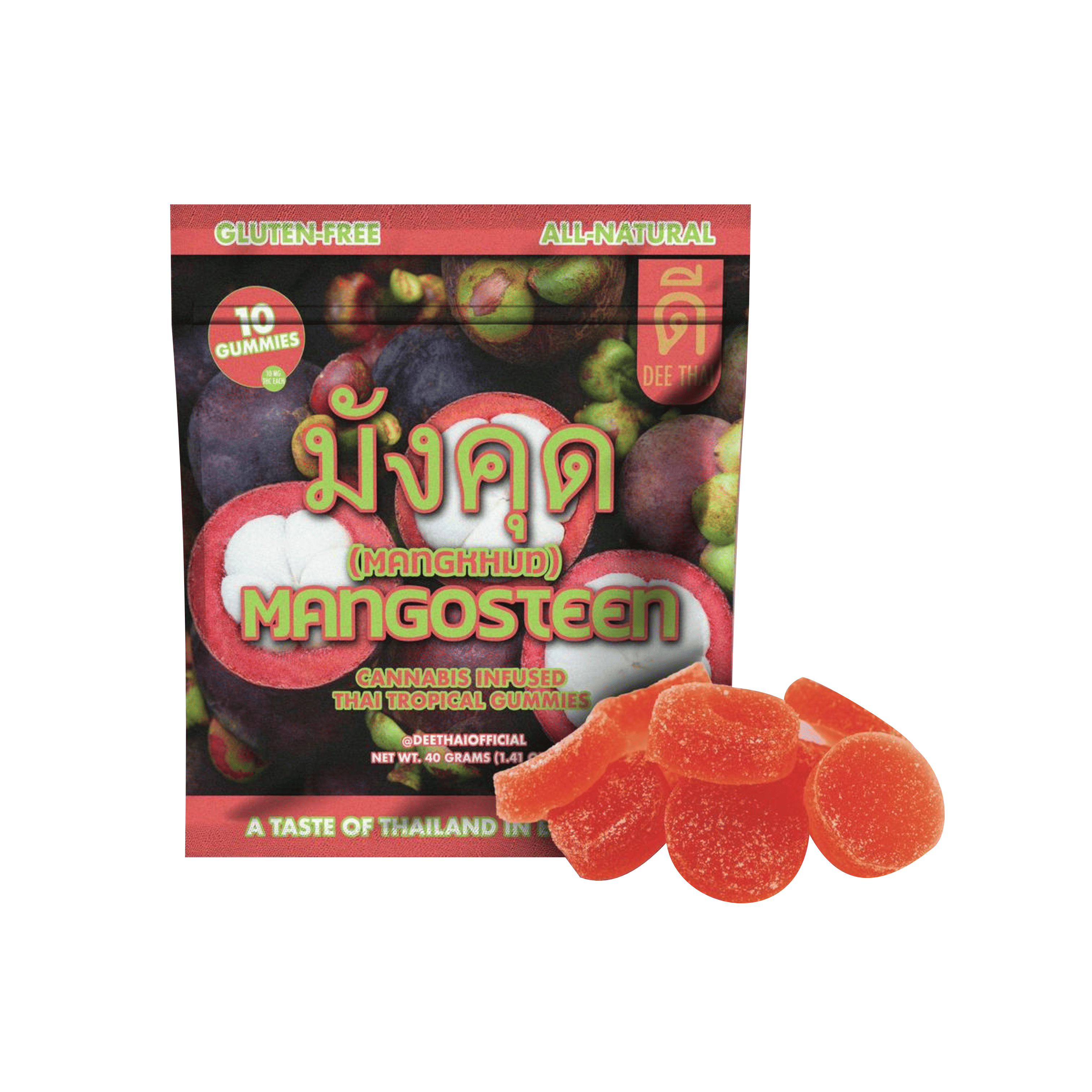 Mangosteen Rosin Infused Thai Tropical Gummies - 100mg - Dee Thai -  - $13 - Edibles