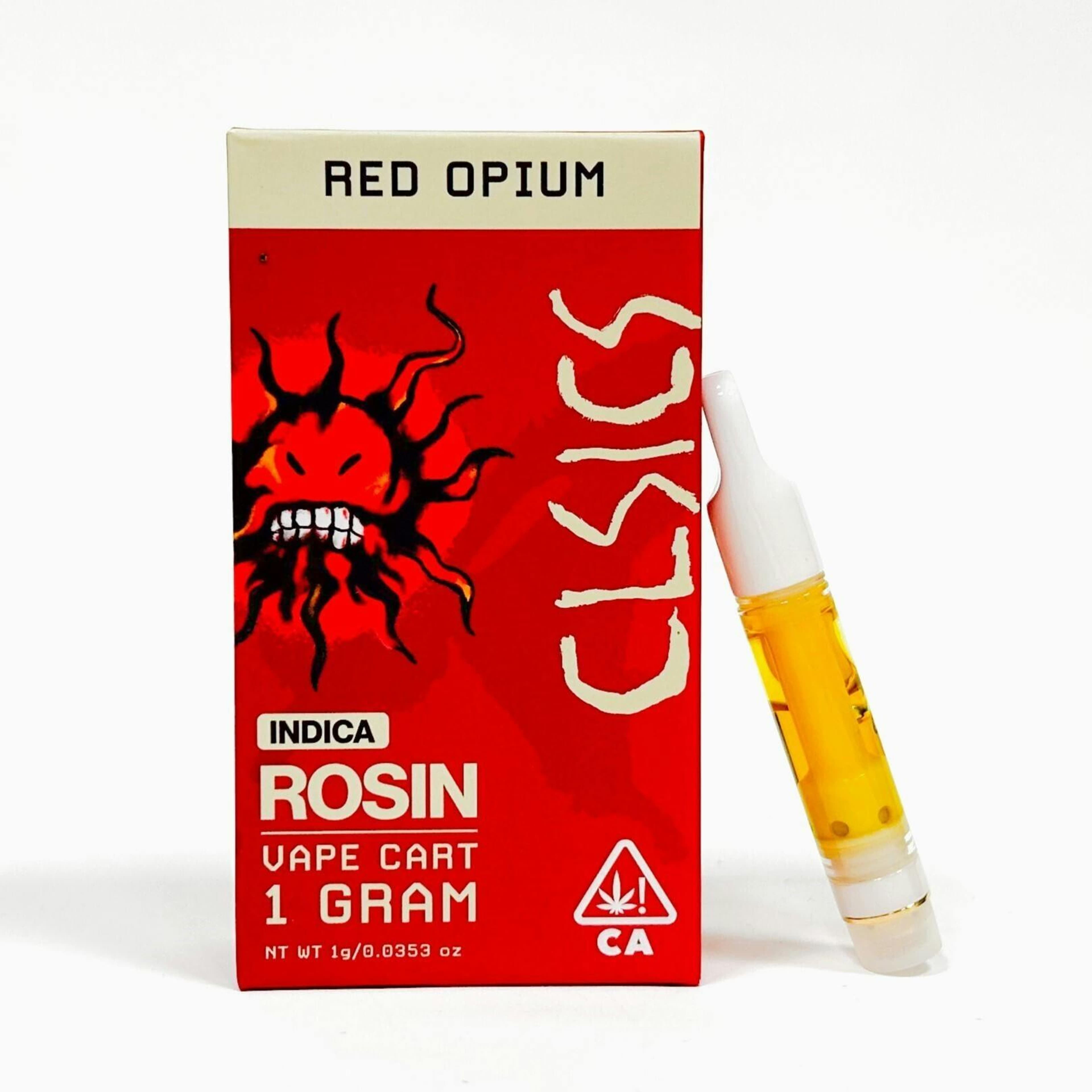 CLSICS: Red Opium - Live Rosin Vape Cartridge 1g - CLSICS - - $50 - Standard Cartridges