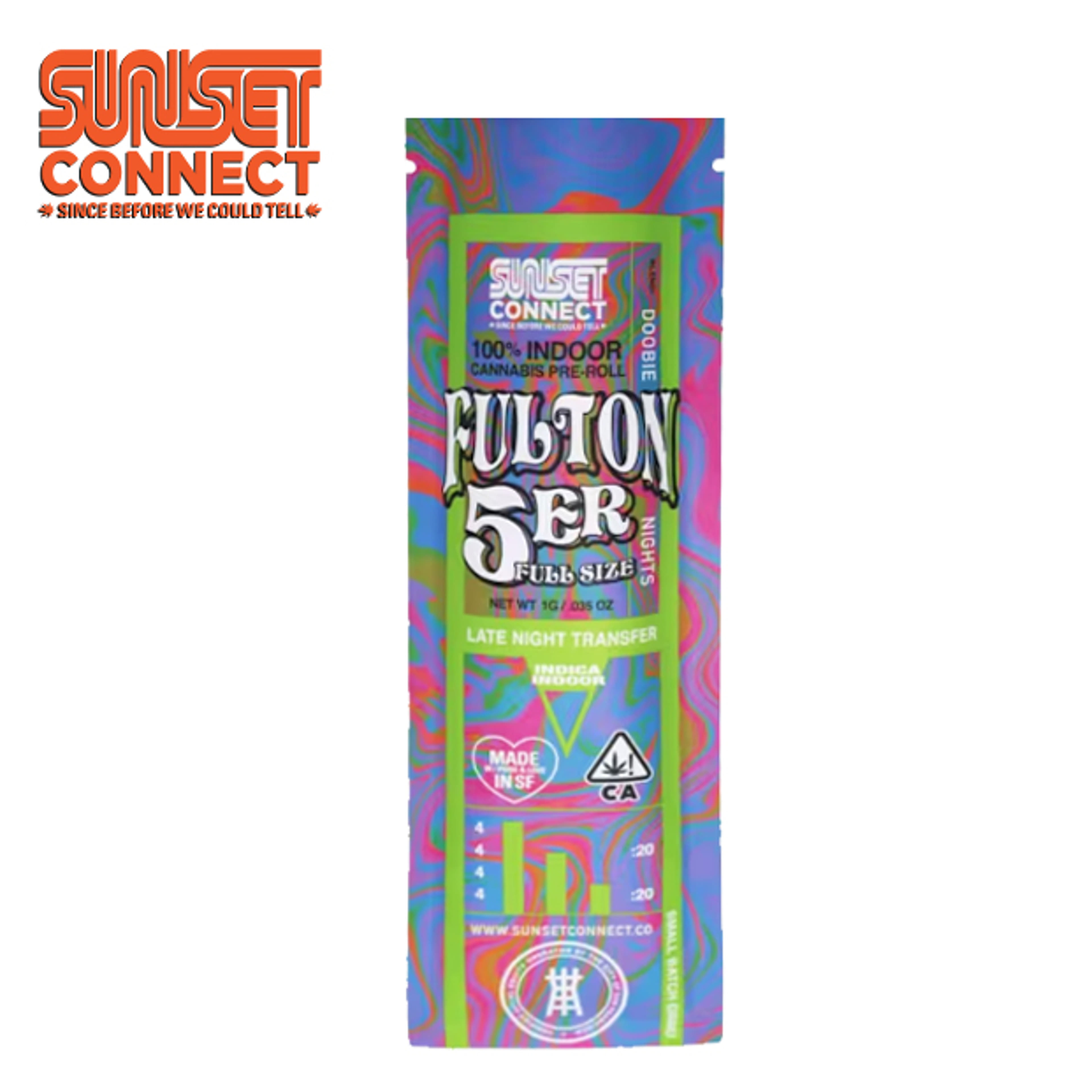 Sunset Connect (Fulton 5'er) - Doobie Nights - Pre-Roll - 1g - Sunset Connect - - $5.26 - Pre-Rolls