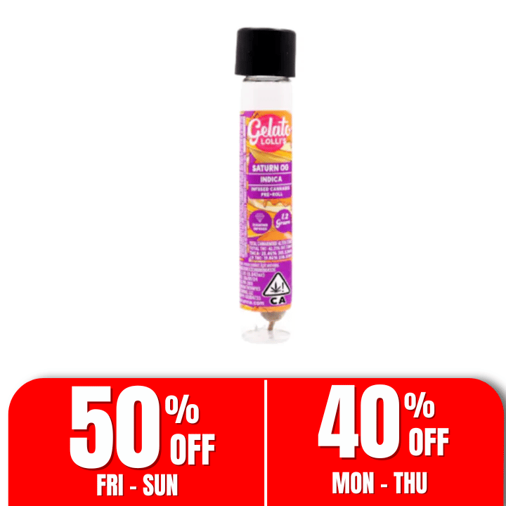Gelato Lolli's | 1.2g - Saturn OG - Infused Pre Roll - Indica - Gelato -  - $10 - Pre-Rolls