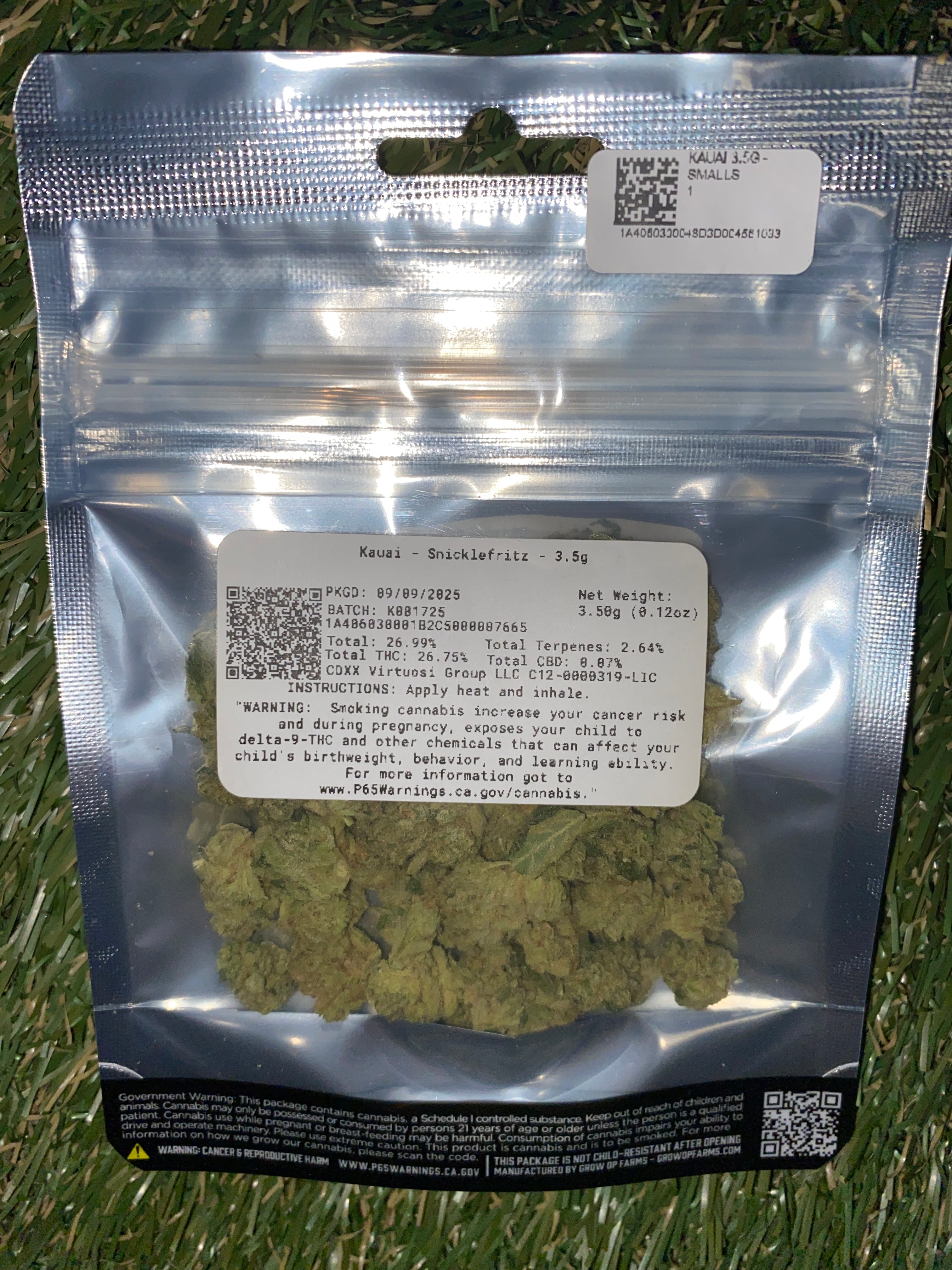 KAUAI 3.5G - SMALLS - SNICKLEFRITZ -  - $11.82 - Flower
