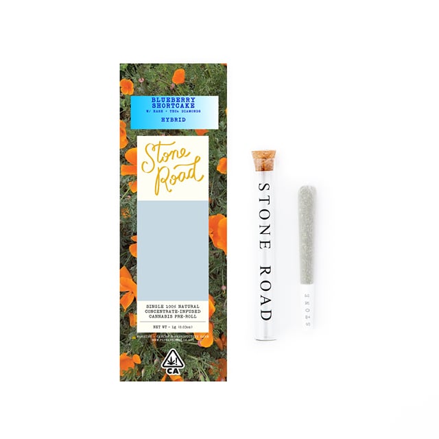 Stone Road - 1g Hash + Diamond Infused Pre-roll - Blueberry Shortcake