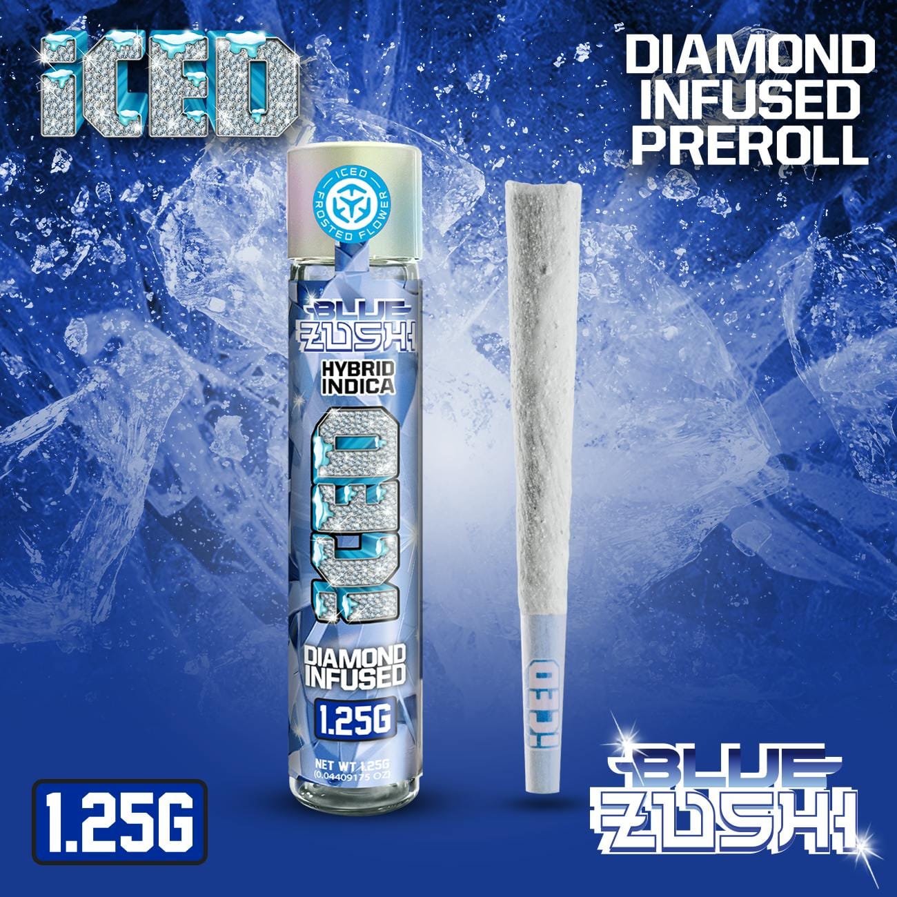 BLUE ZUSHI 1.25G INFUSED - ICED -  - $10 - Pre-Roll Infused
