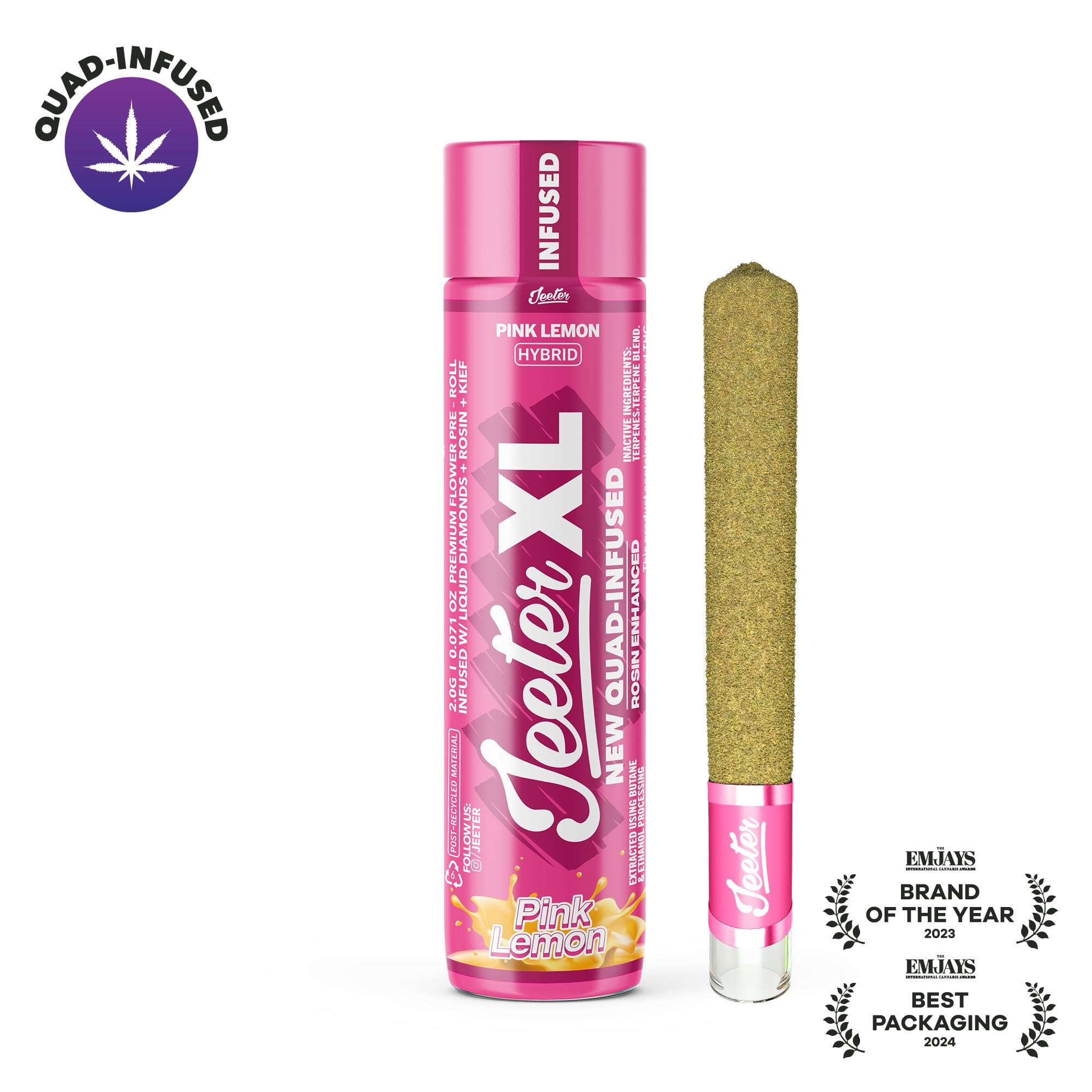 Pink Lemon (S) | Quad-Infused Jeeter XL - 2G - Jeeter -  - $32 - Infused Pre-Rolls
