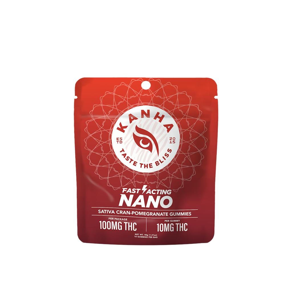 ***Cran Pomegranate - 100mg Fast Acting - Kanha NANO - 10 Pack - Sativa - $21 - Gummies