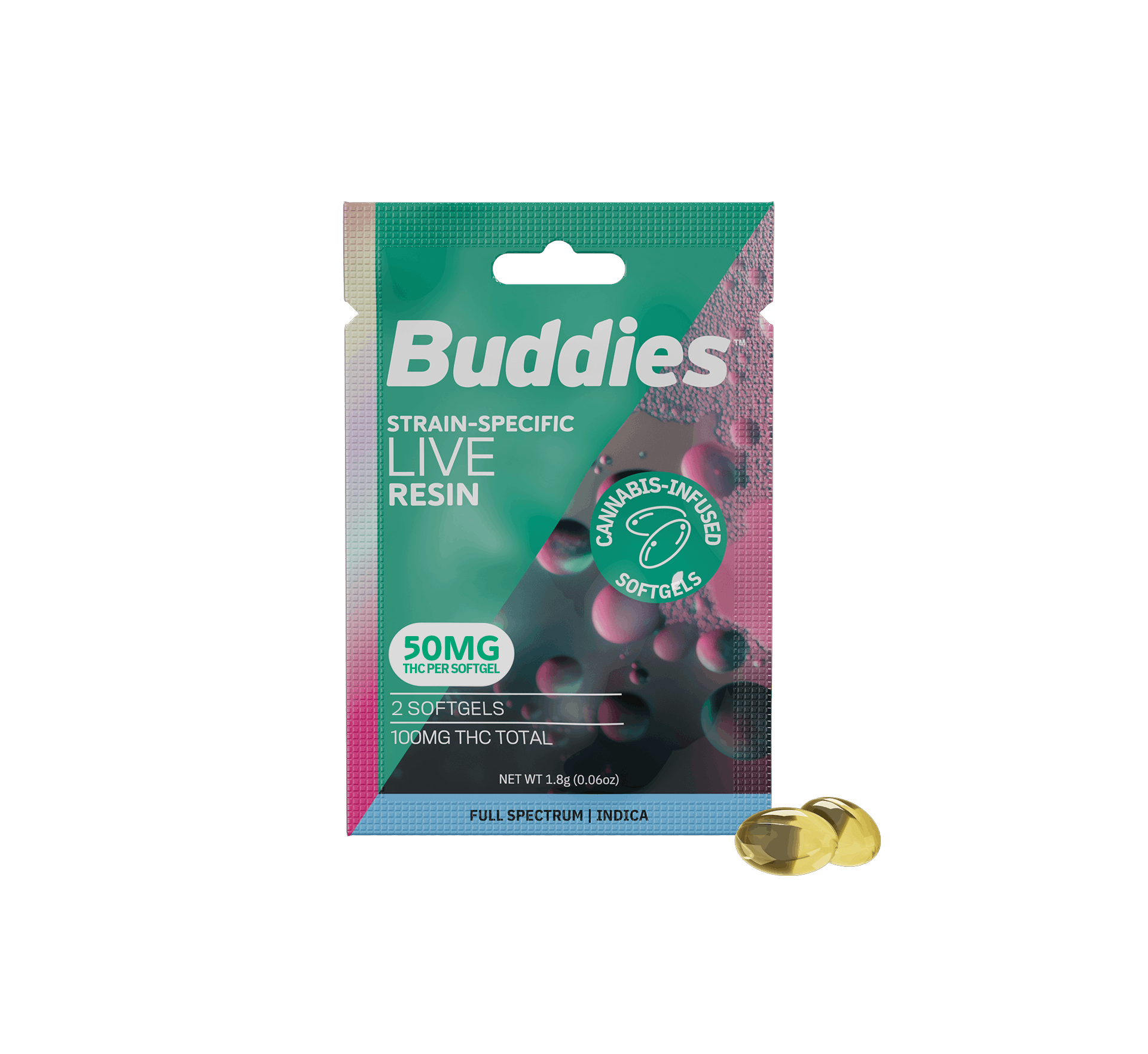 LR 50MG INDICA SOFTGELS 2PK - Buddies -  - $4.80 - Capsules