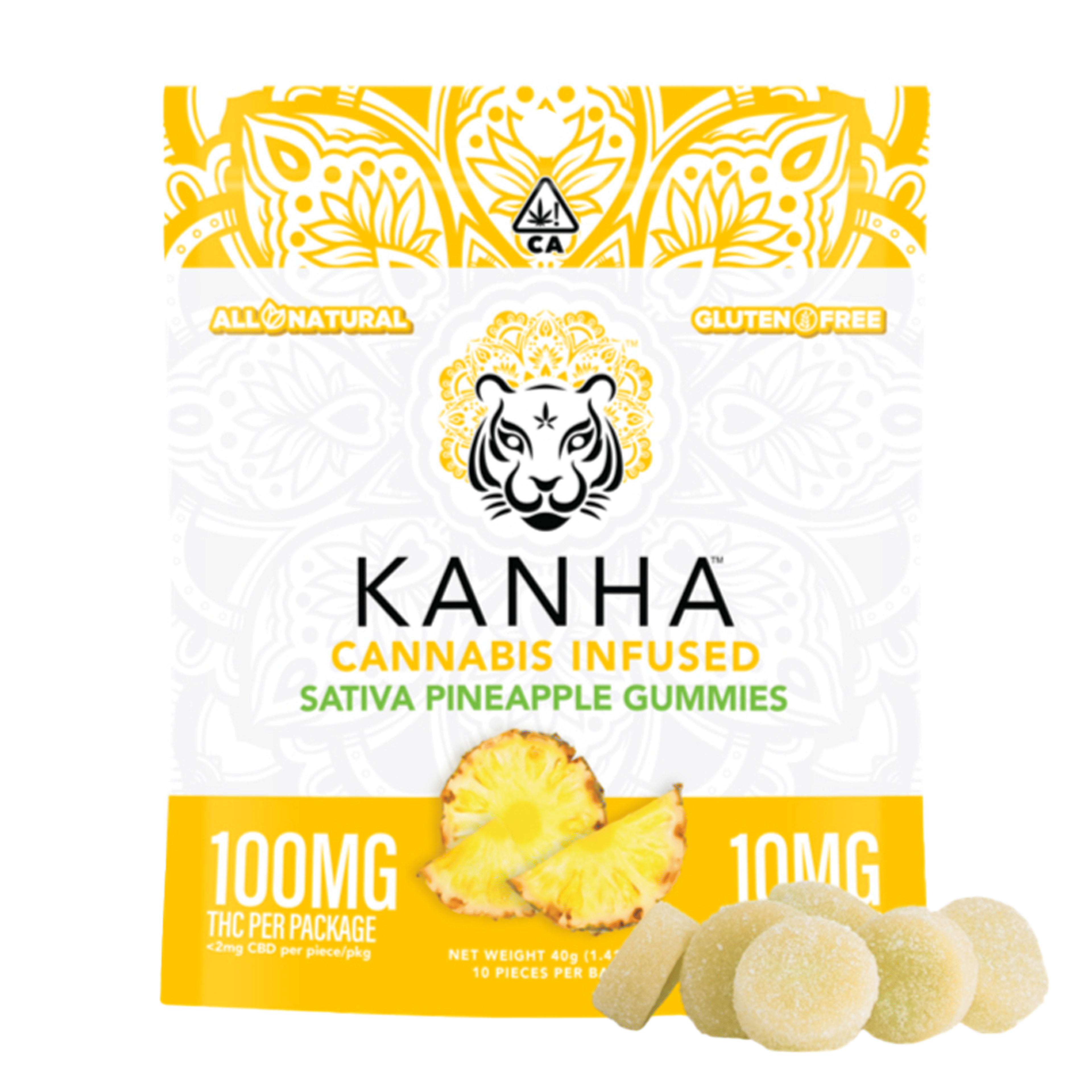 Pineapple Gummies (100Mg) (10Pk) - Kanha - null - $15 - Edible