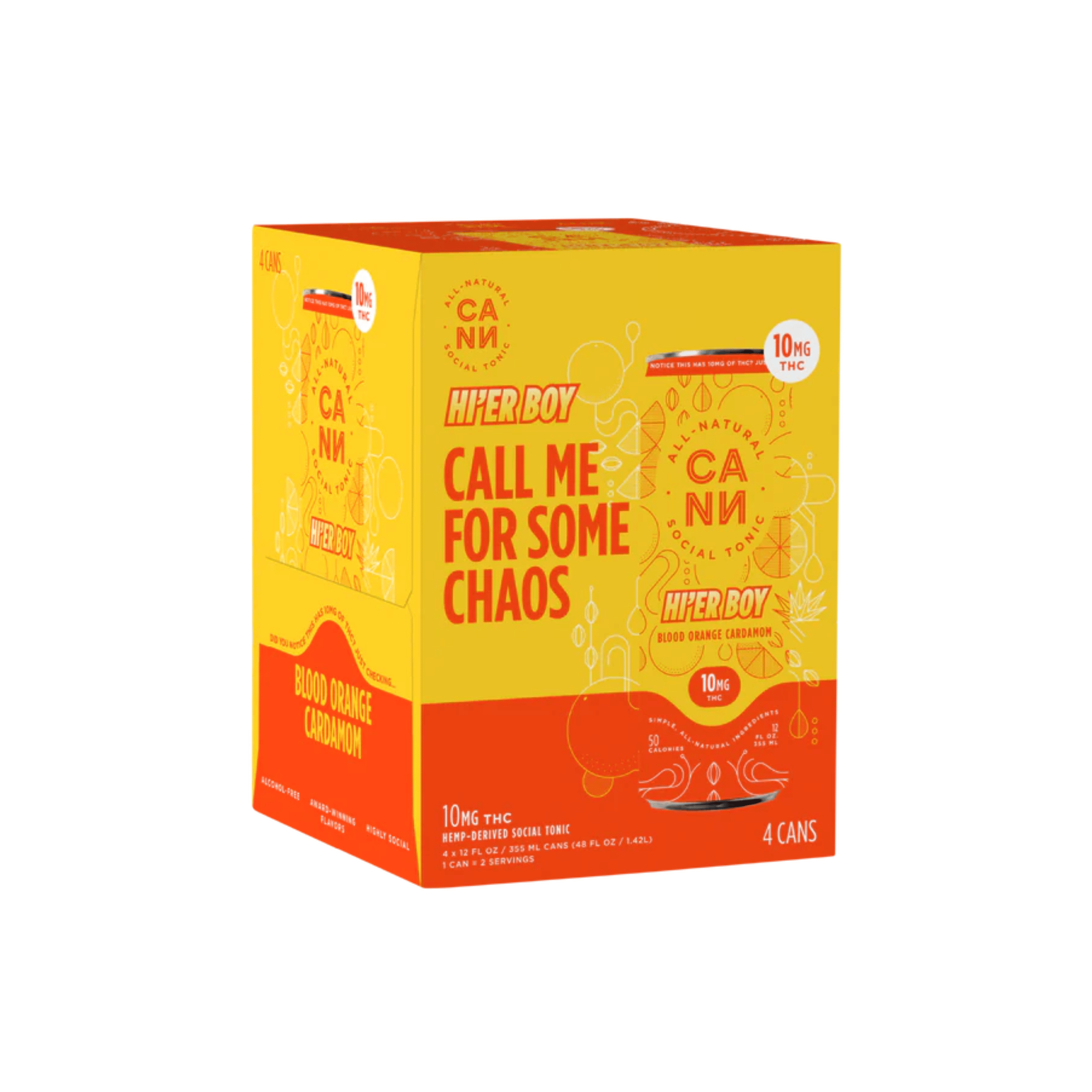 Hi-er Boys | Blood Orange Cardamom 4 Pack - 40mg - CANN Drinks -  - $30 - Beverages/Drinks