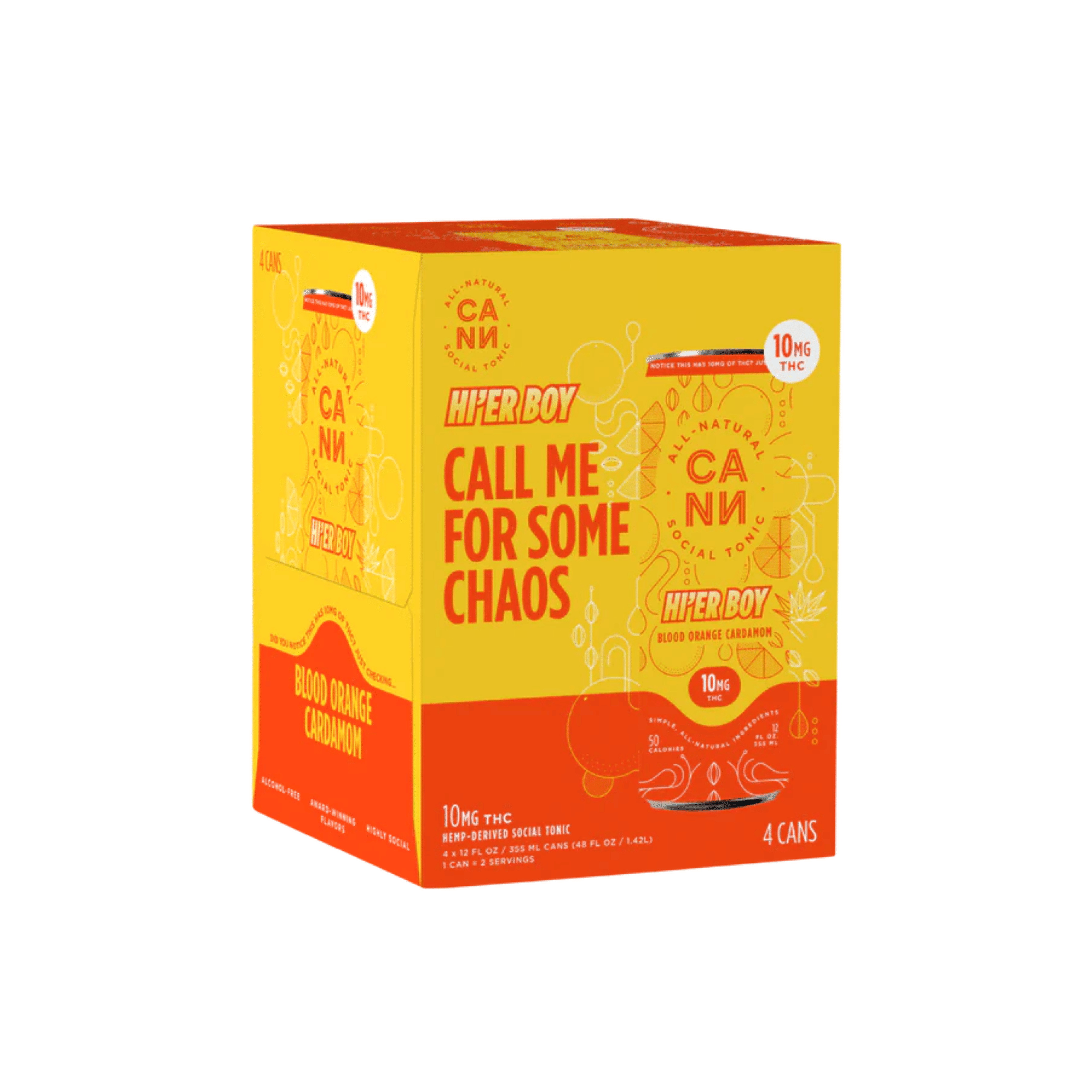 Hi-er Boys | Blood Orange Cardamom 4 Pack - 40mg - CANN Drinks - - $30 - Beverages/Drinks