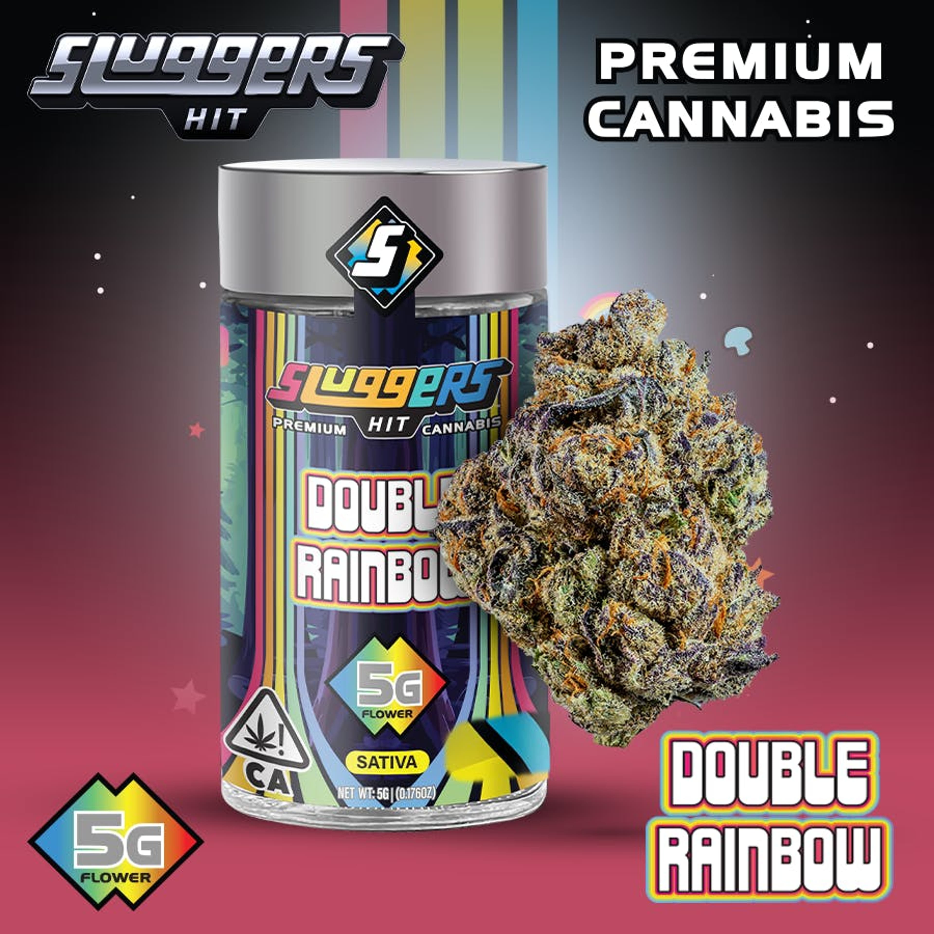 Double Rainbow- Sluggers - Jarred Flower - 5g - Sluggers - - $35 - Flowers