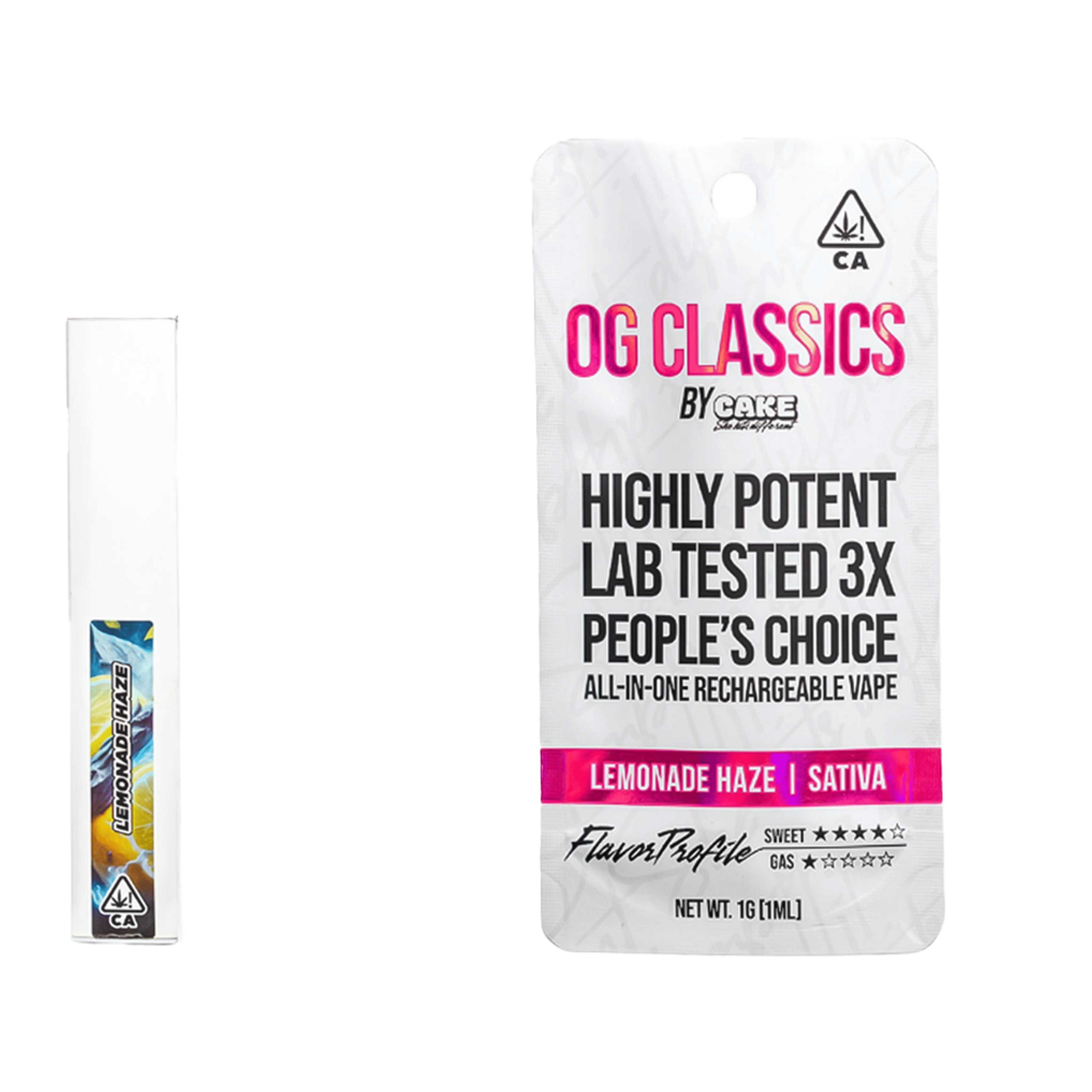 Lemonade Haze OG Classics All-In-One Vape (1G) - Cake - - $20 - Cartridge