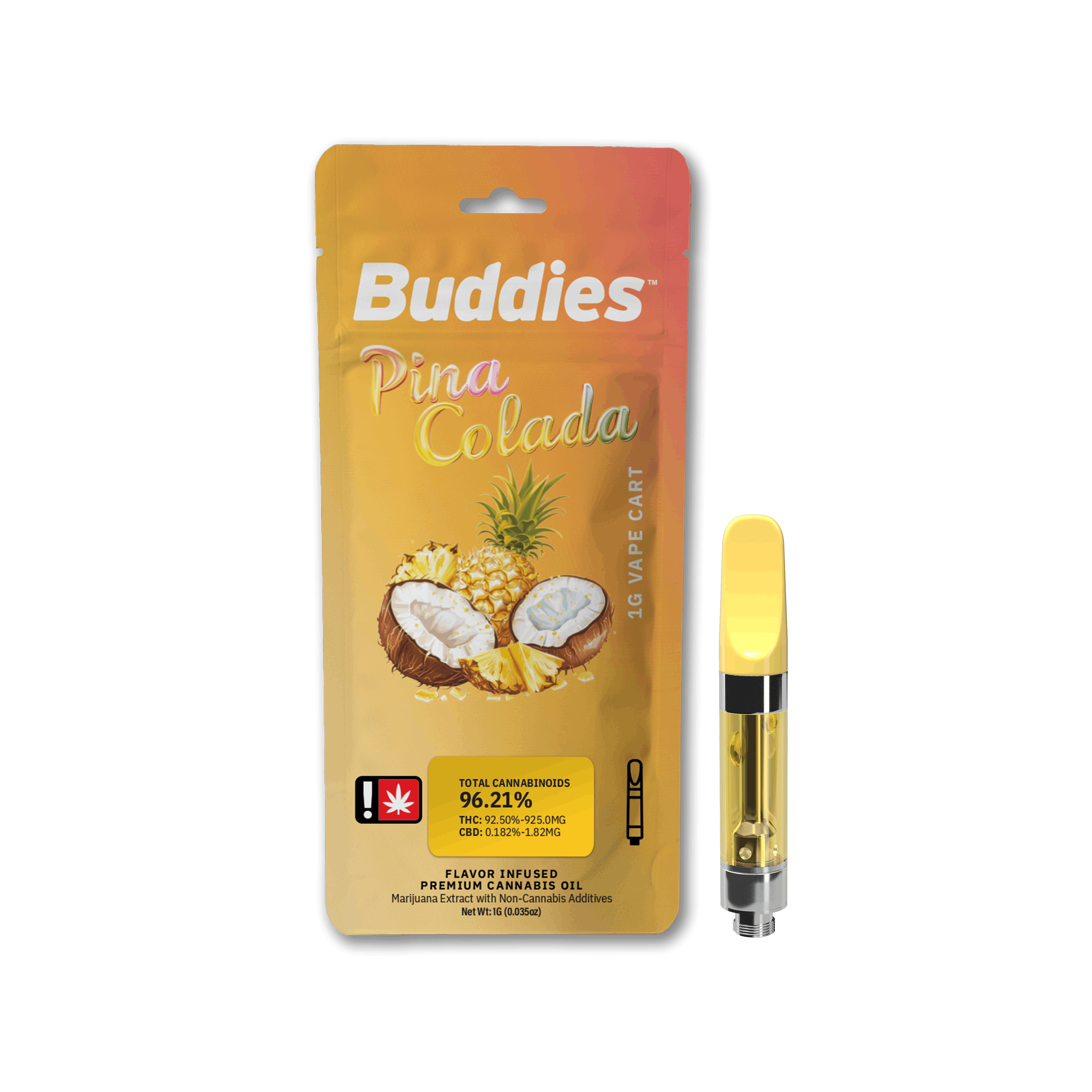 Pina Colada 1g Vape - Buddies -  - $15.85 - Vapes